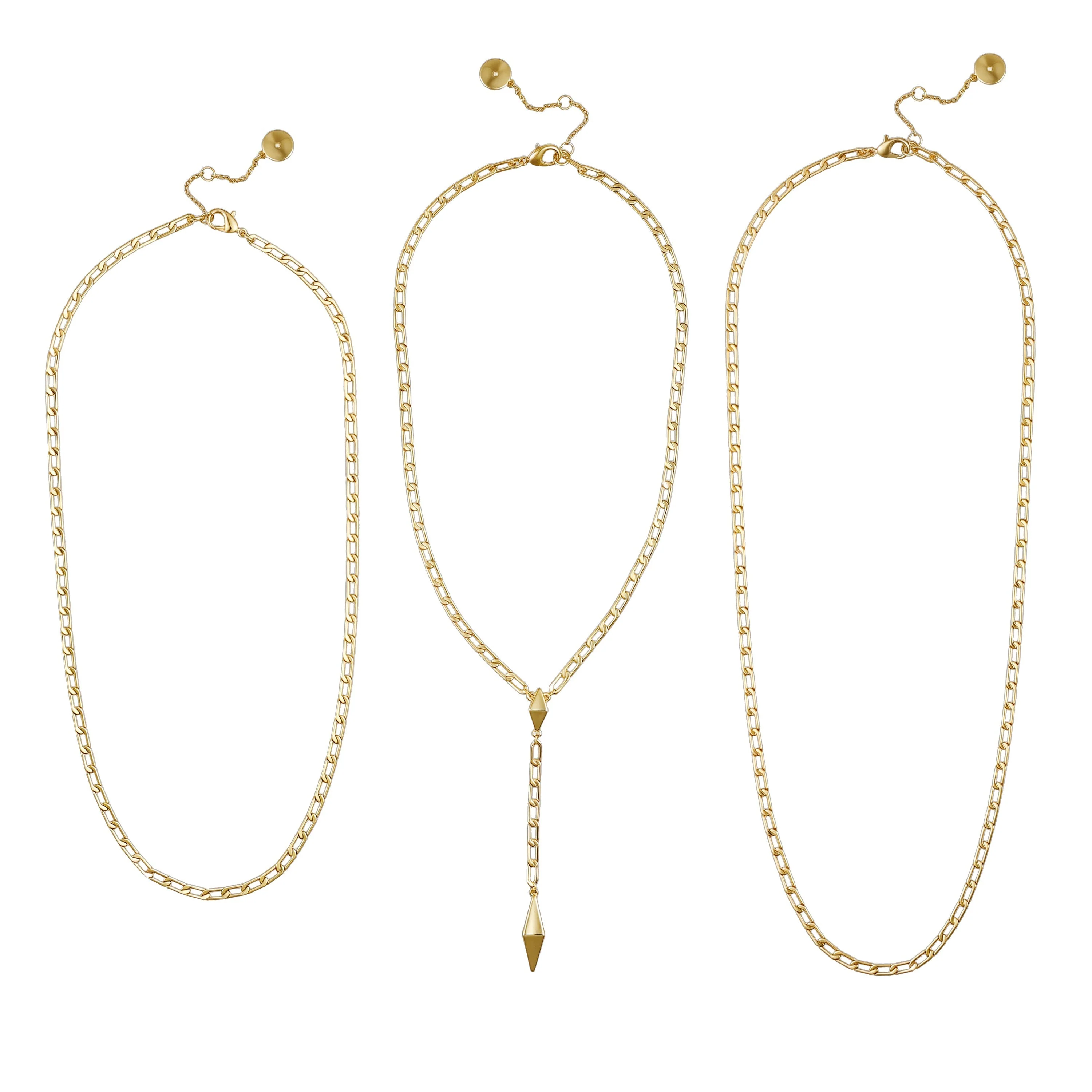 3 Piece Goldtone Chain Necklaces - Image 2
