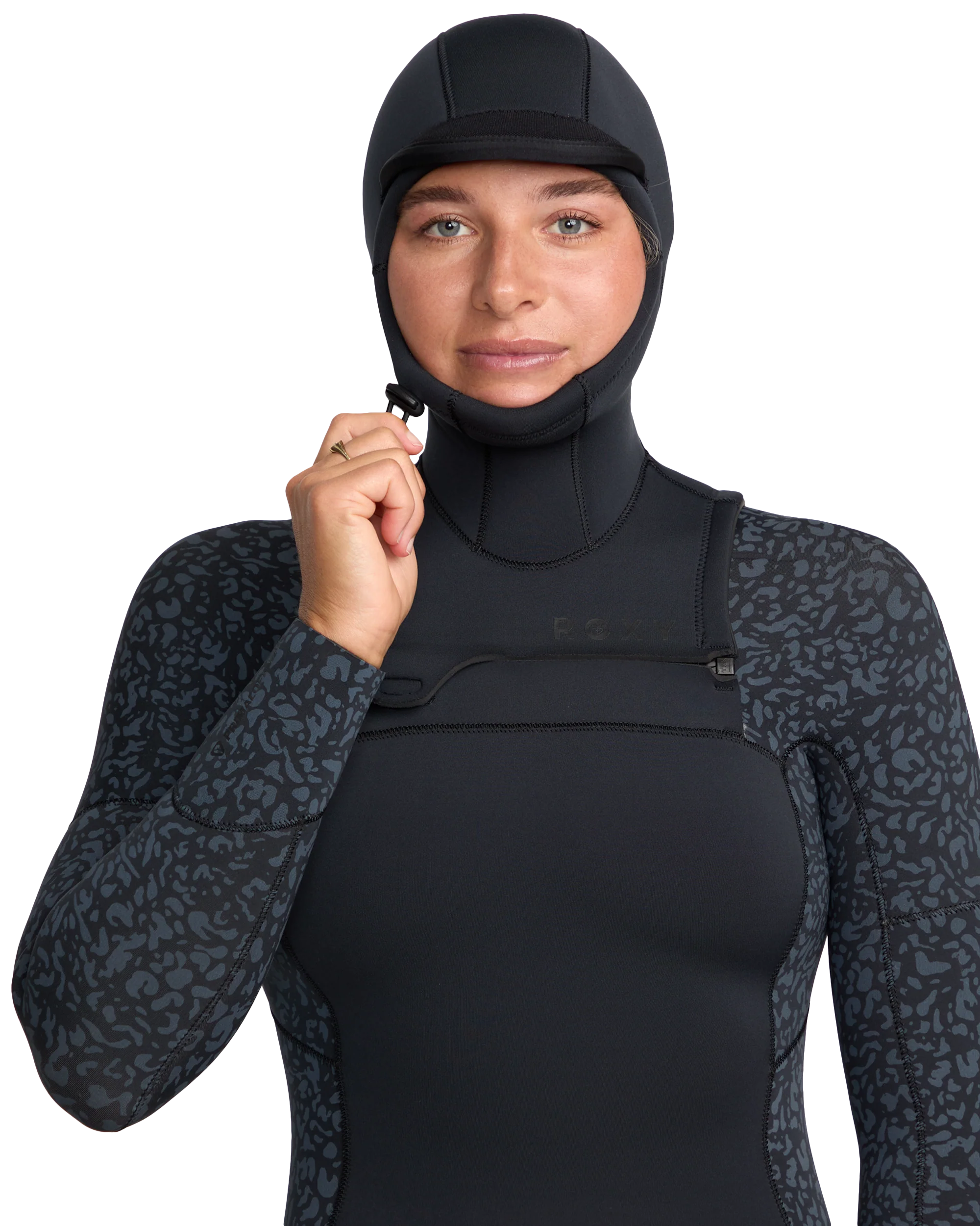 5/4mm Swell Natural Hooded Front Zip Wetsuit - Image 4