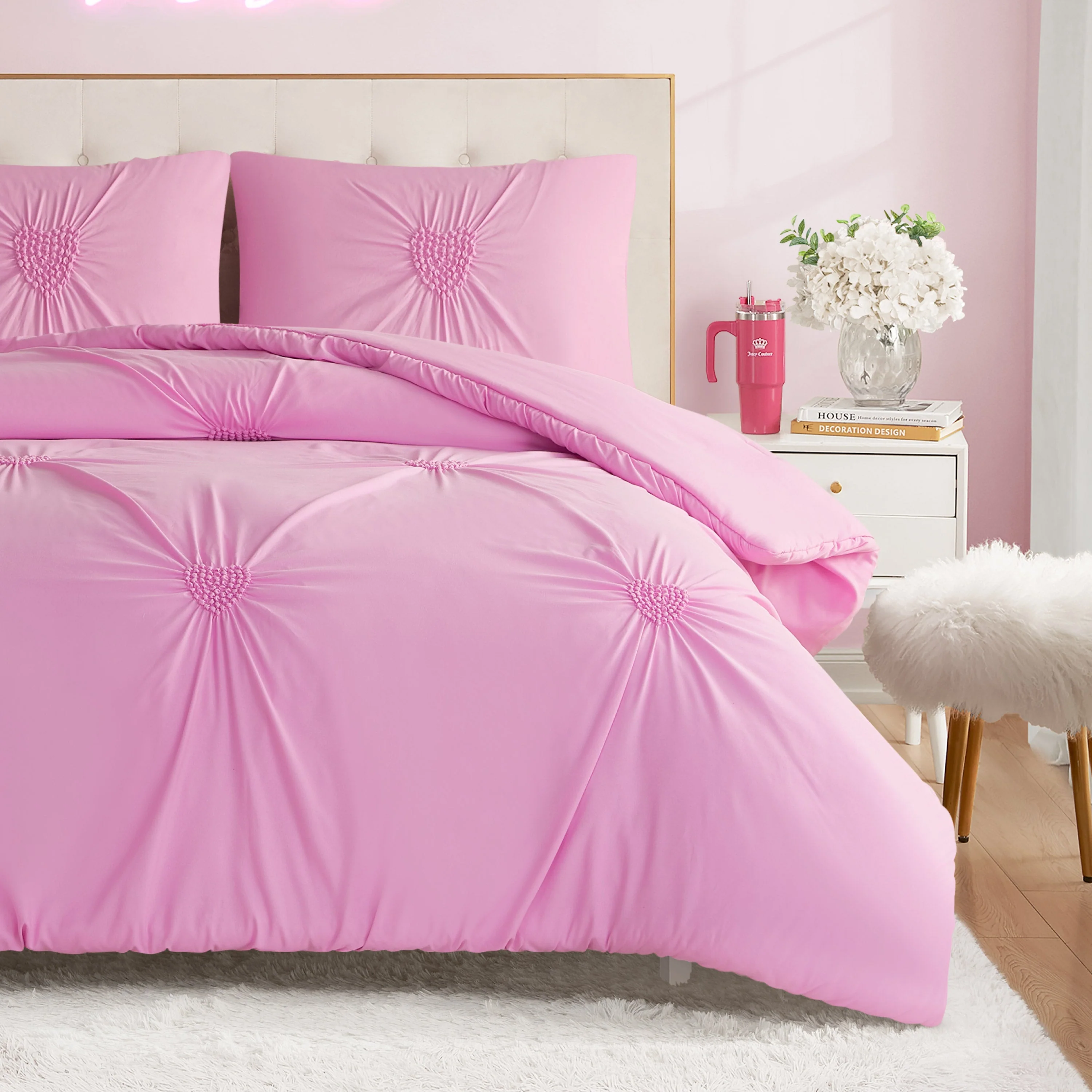Amora Gathered Heart Comforter Set - Image 3