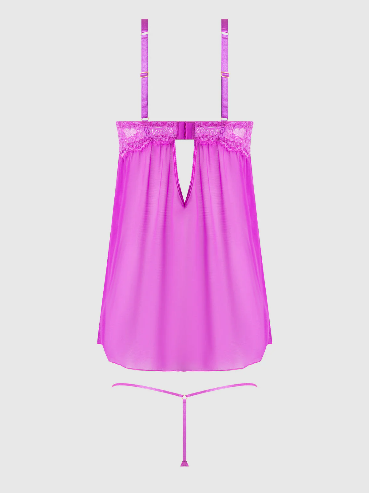 Arianna Lace & Chains Underwire Babydoll Set - Image 7