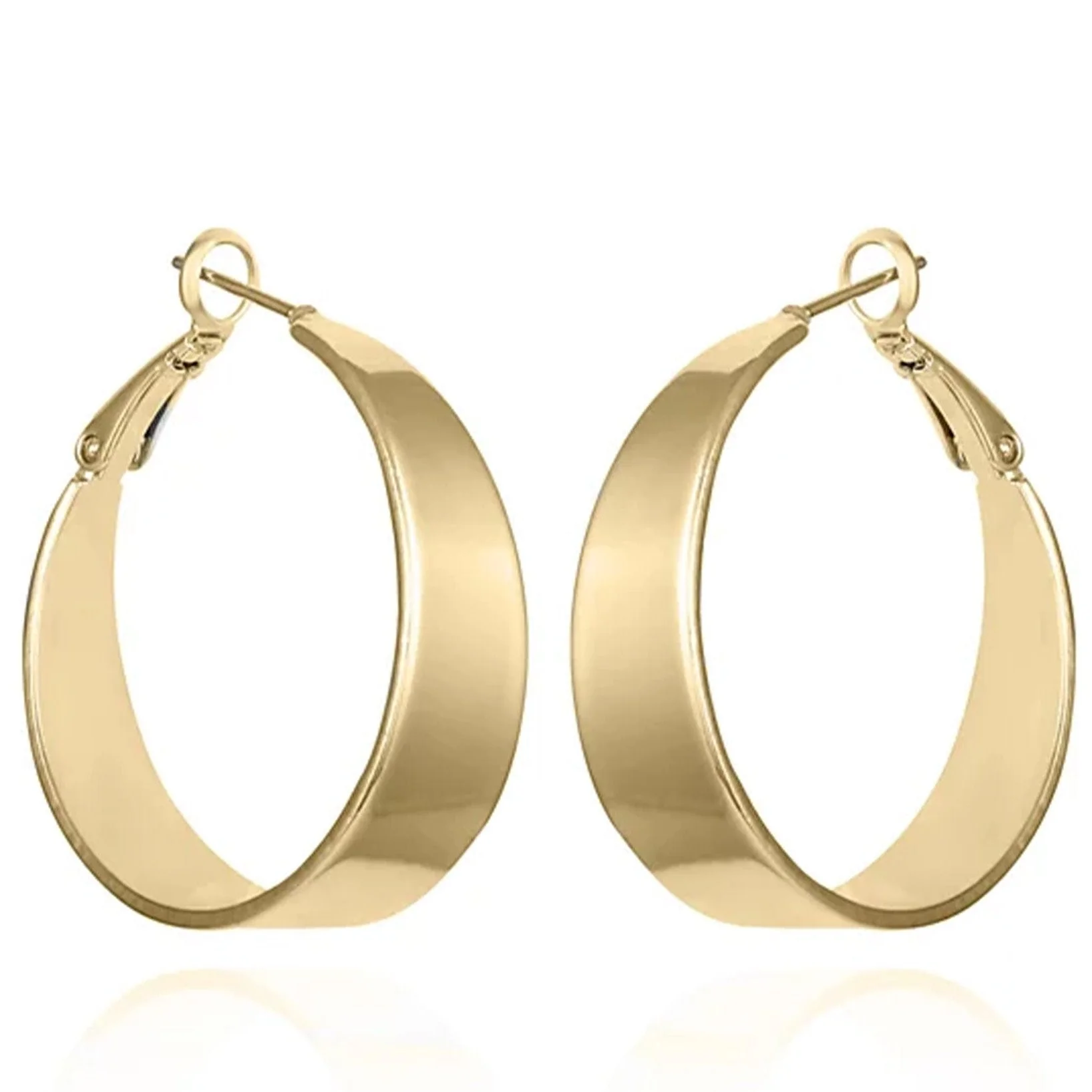 Band Thick Hoop Earrings - Image 2