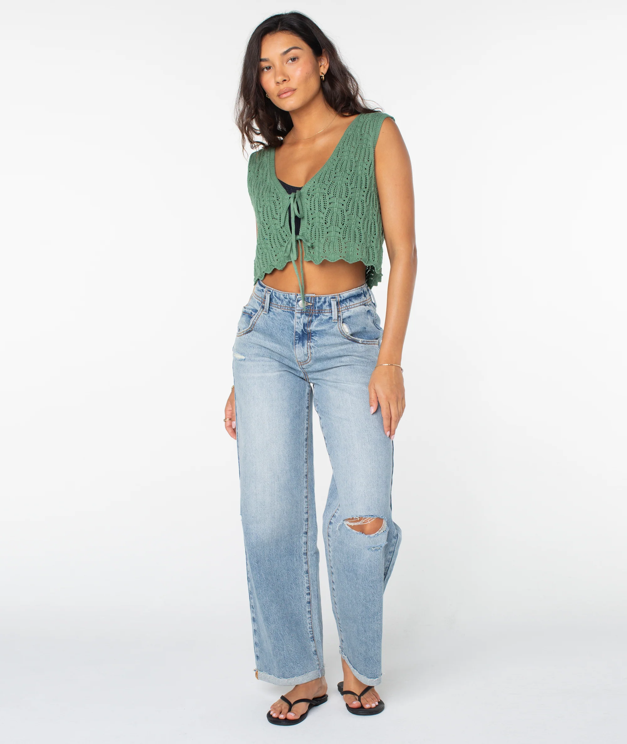 Beach Bound Crochet Vest Sweater - Image 5