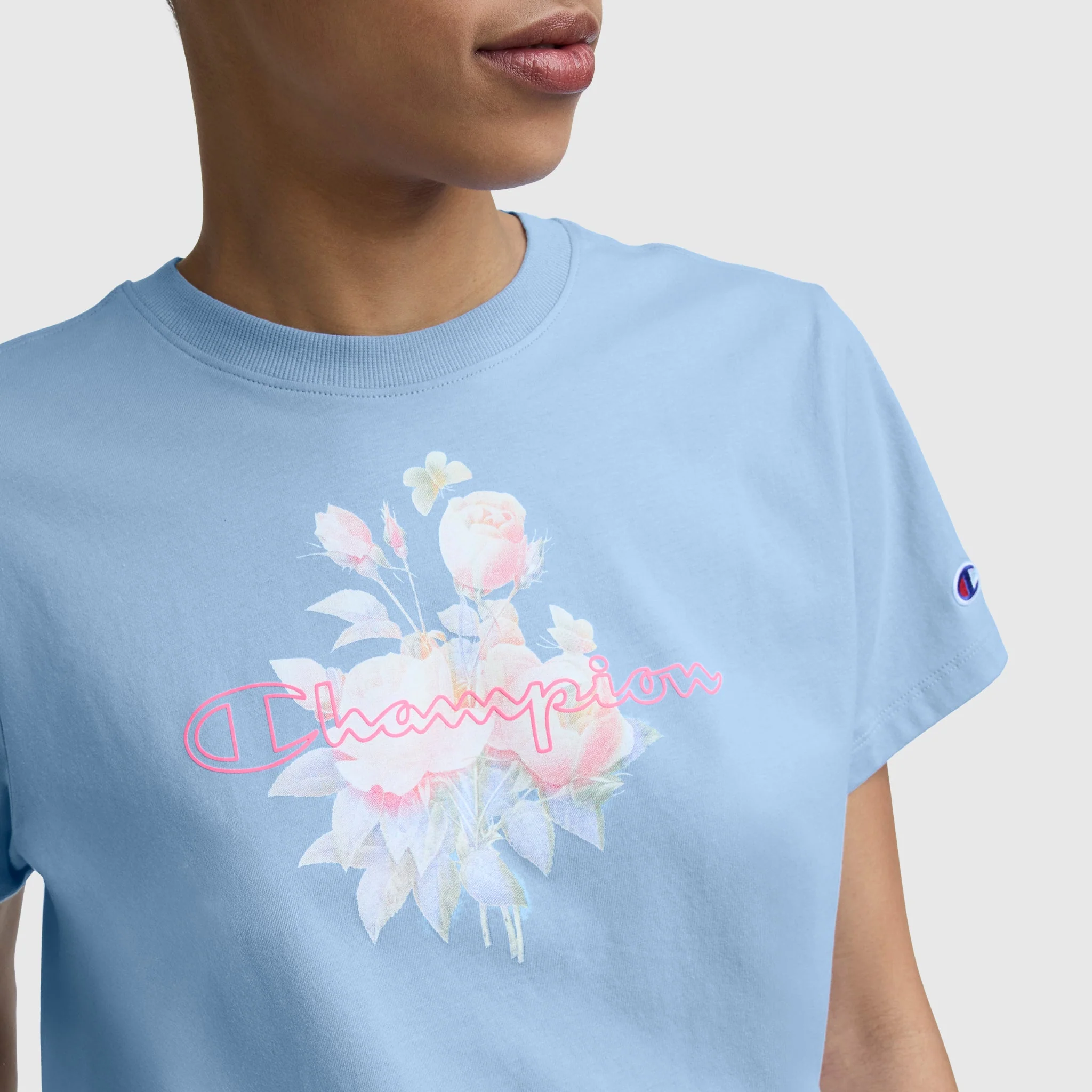 Blurred Roses Graphic T-Shirt, C Logo - Image 4