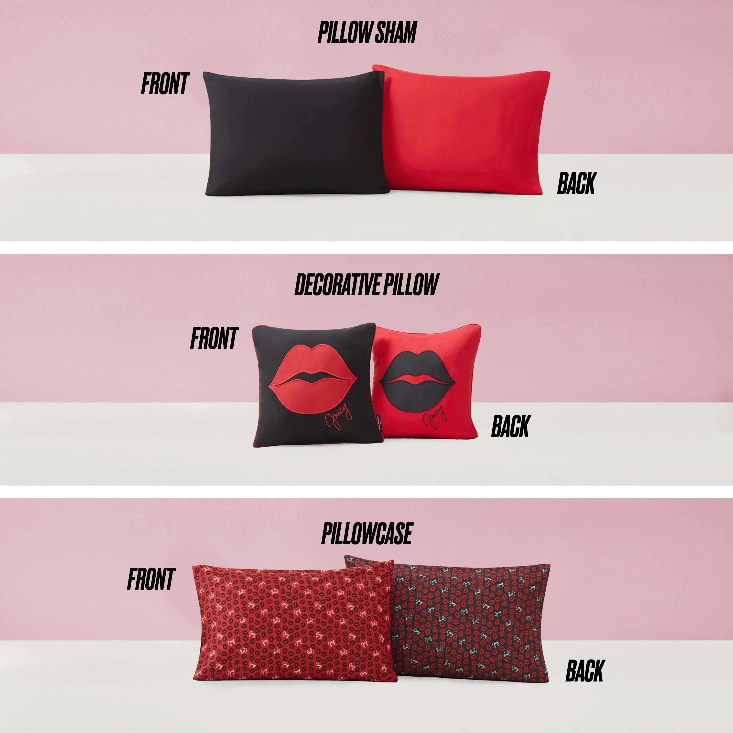 Cheetah Rebel Lips Solid Reversible Bed in a Bag Bedding Set - Image 4
