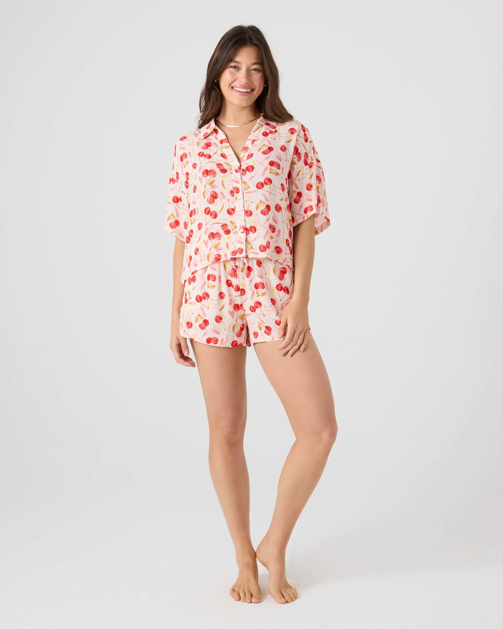 Cherry On Top Crop Button Up Shirt - Image 4
