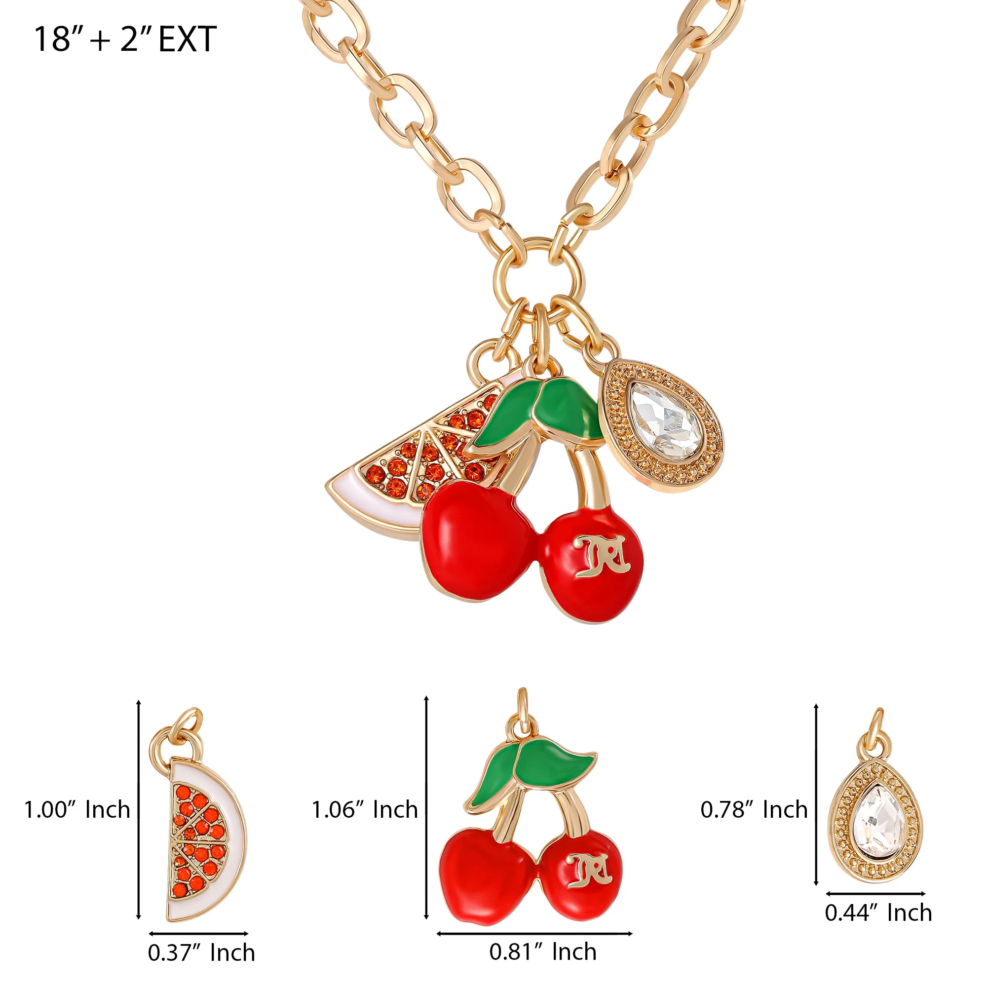 Cherry & Watermelon Charm Necklace - Image 4