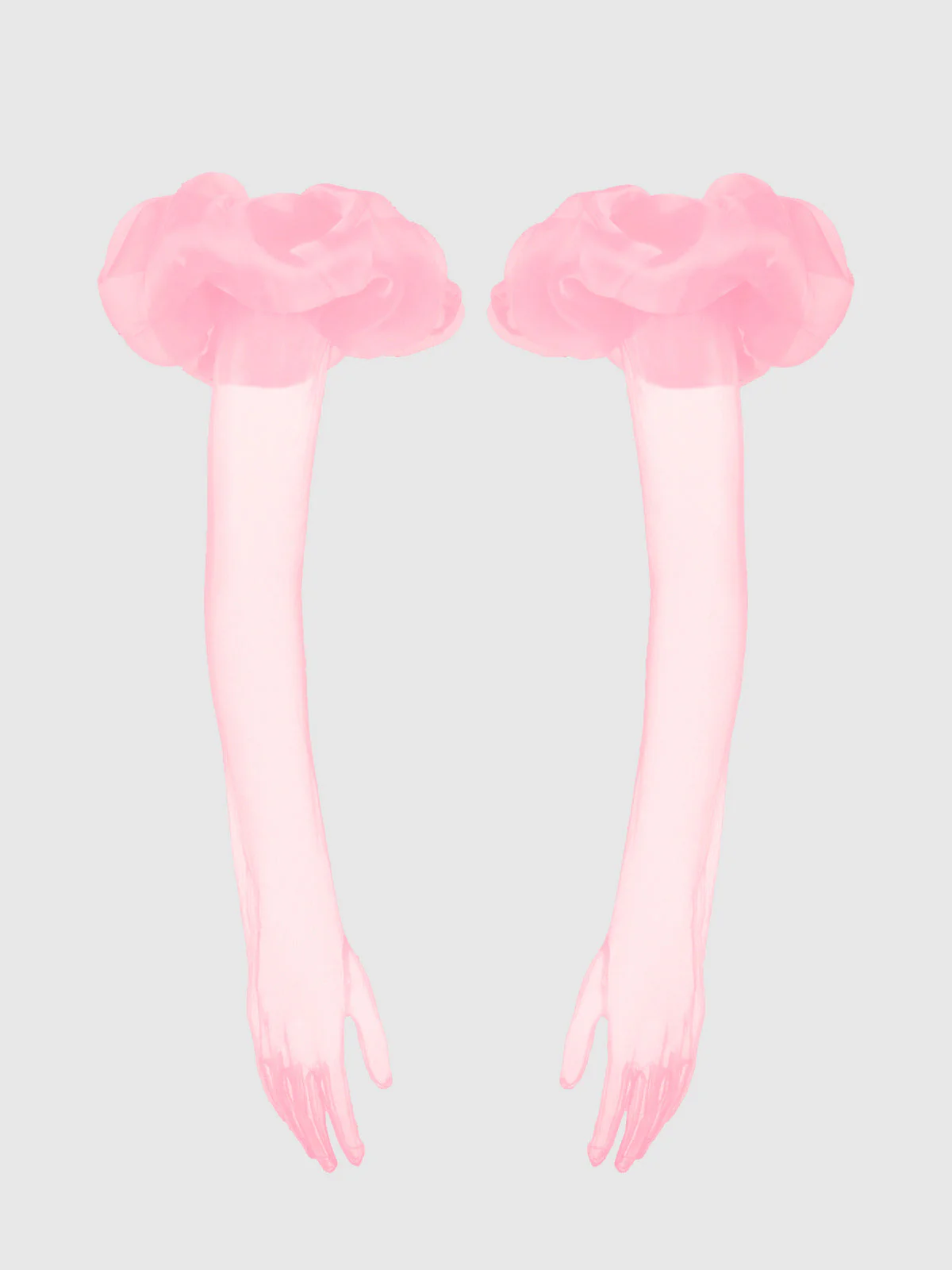 Chiffon Long Glove With Puff - Image 3