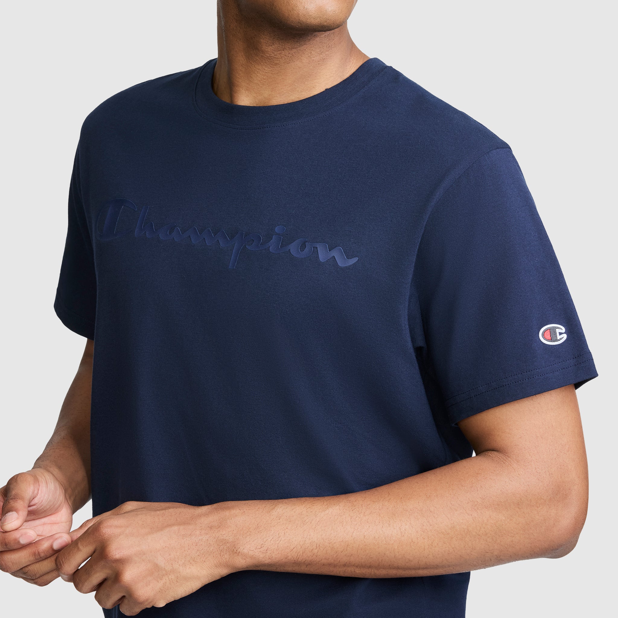 Classic Graphic T-Shirt, Tonal Script Logo - Image 3