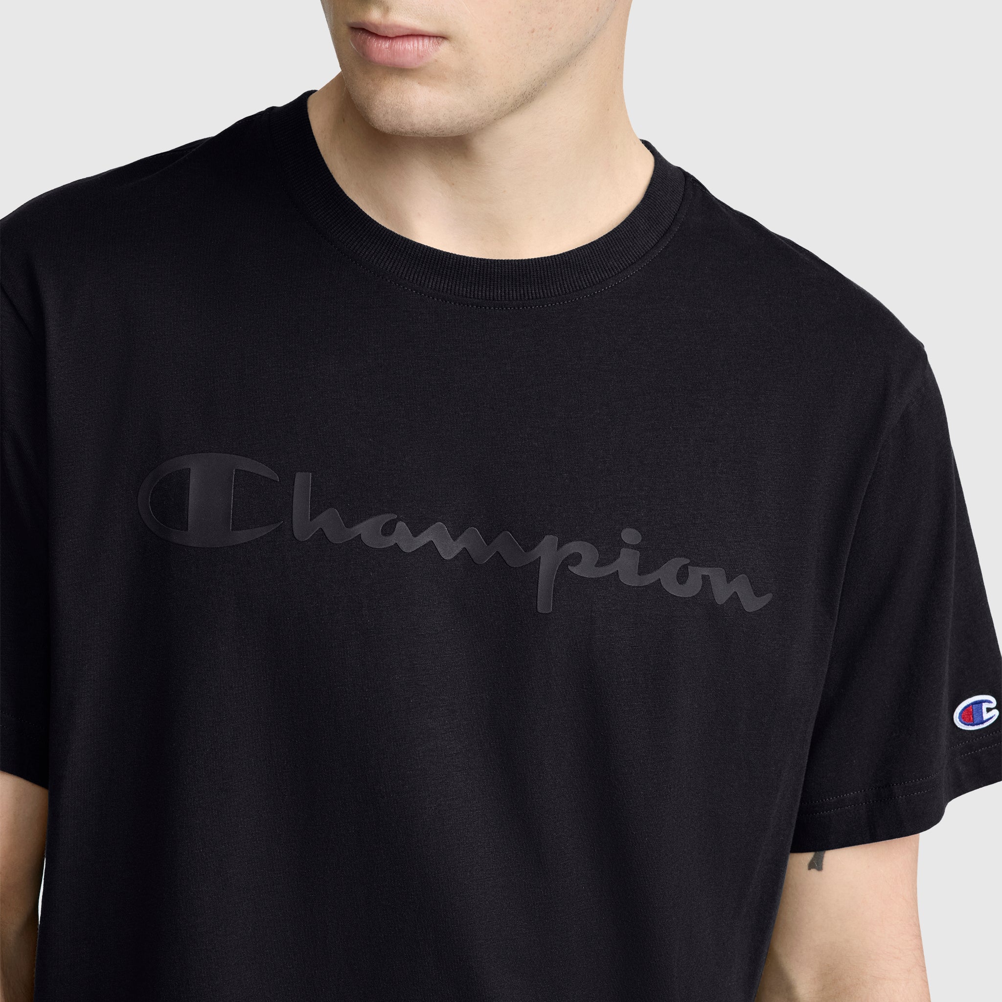 Classic Graphic T-Shirt, Tonal Script Logo - Image 3