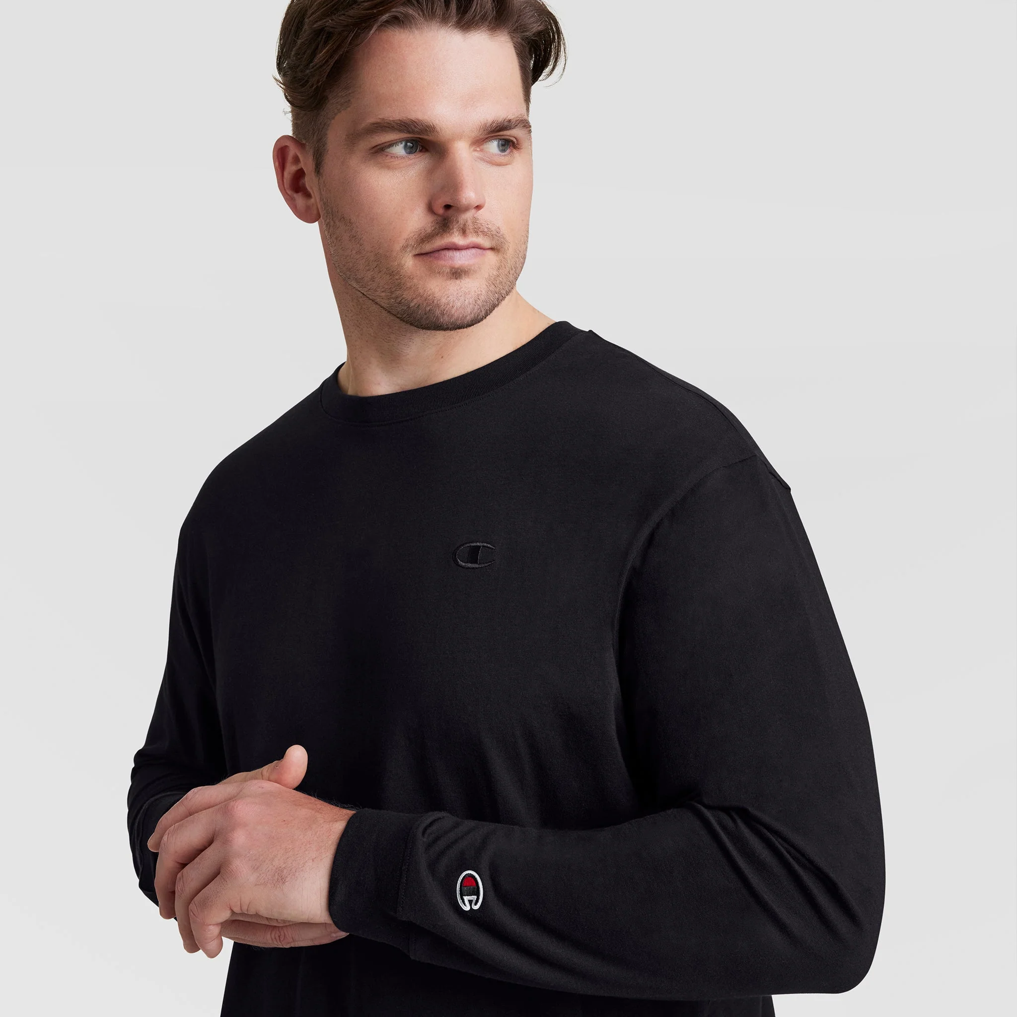 Classic Long Sleeve T-Shirt, Embroidered C Logo - Big & Tall - Image 4