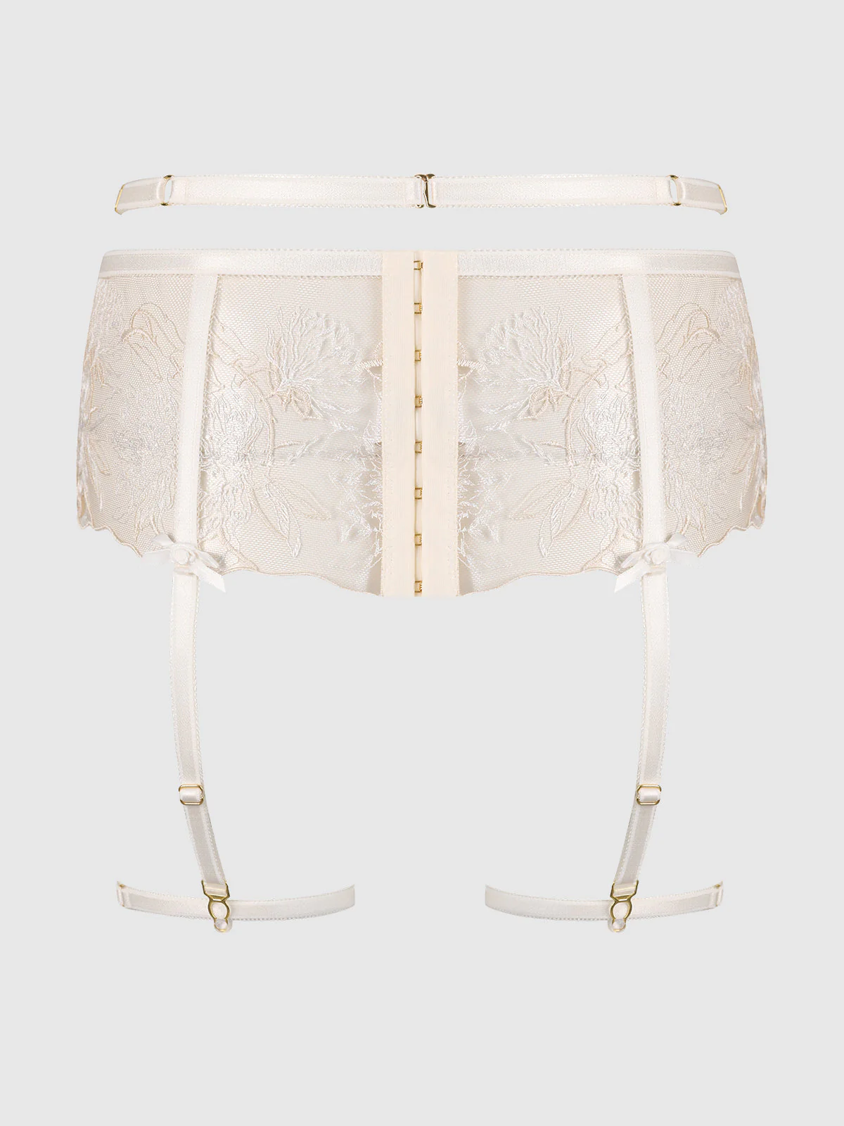 Delfina Embroidered Garter Belt With Thigh Garters - Image 6