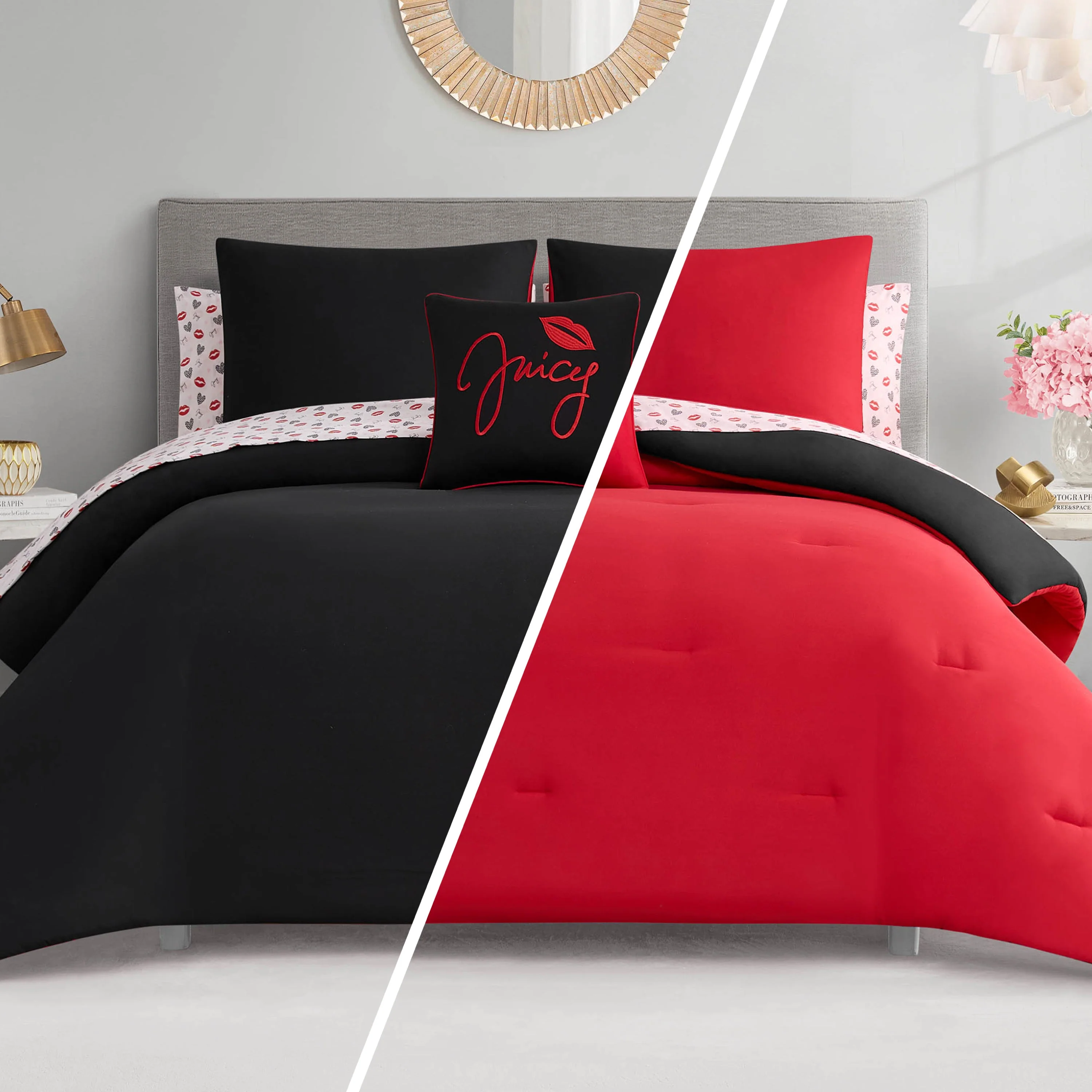 Glam Girl Solid Reversible Bed in a Bag Bedding Set - Image 2