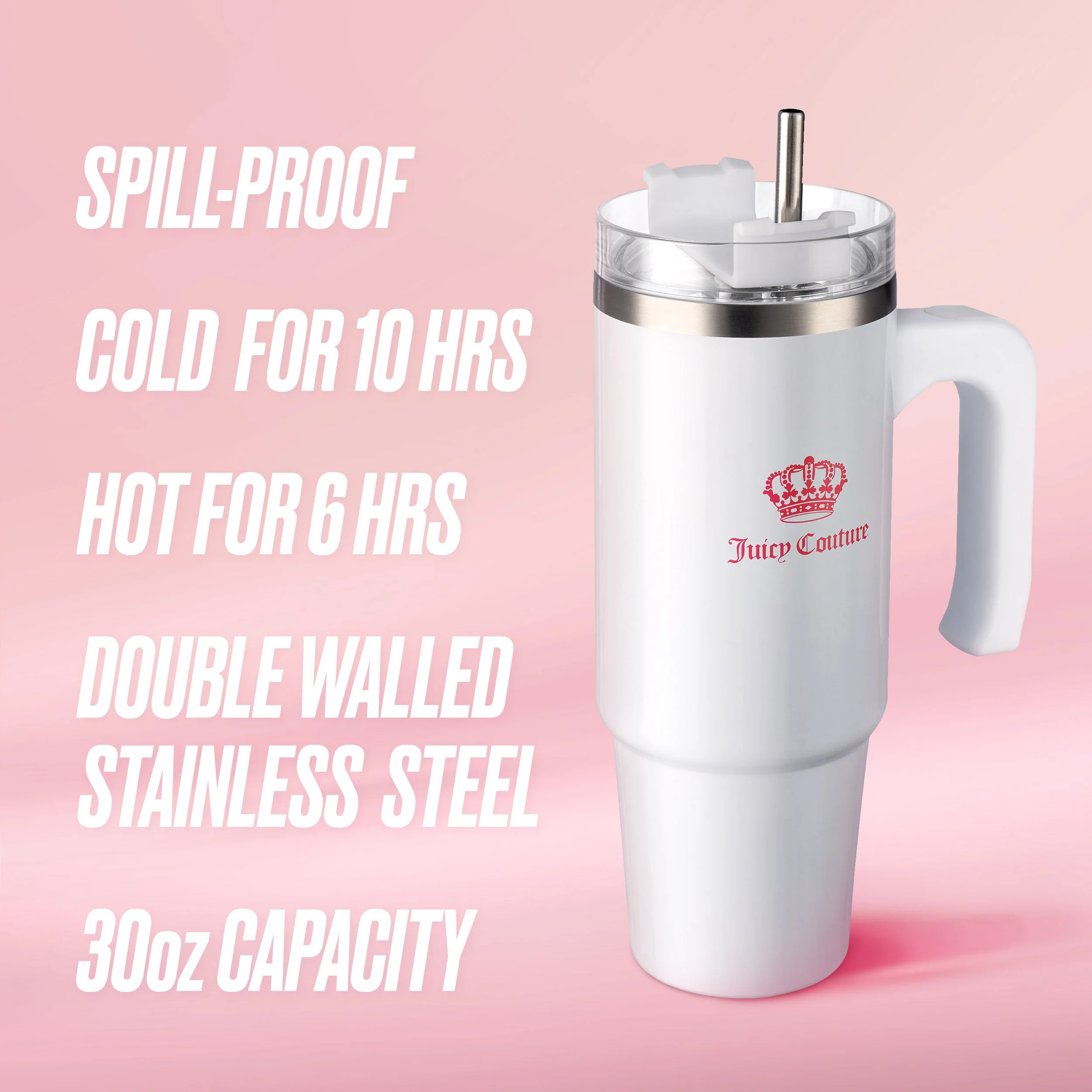 Glam Logo Stainless Steel Water Bottle - Image 3