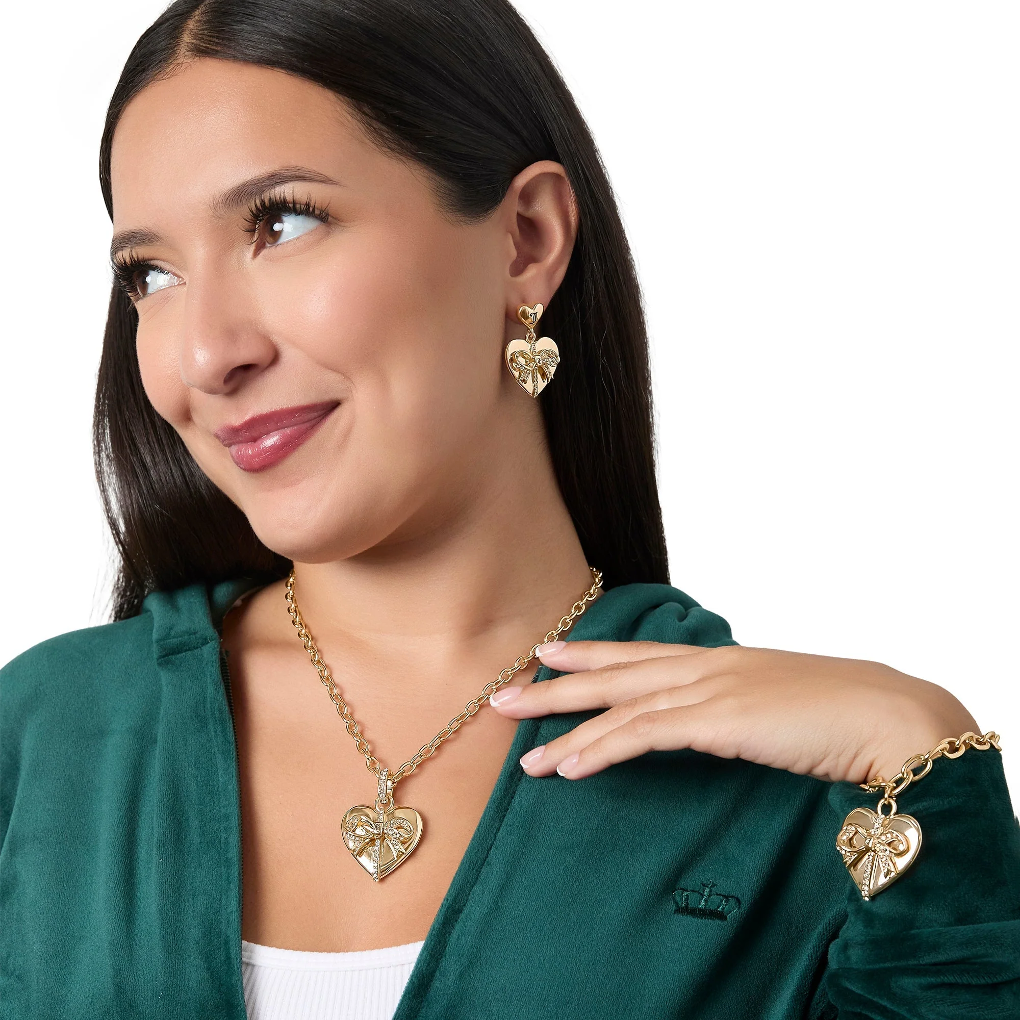 Gold-Tone Heart Charm Necklace - Image 2