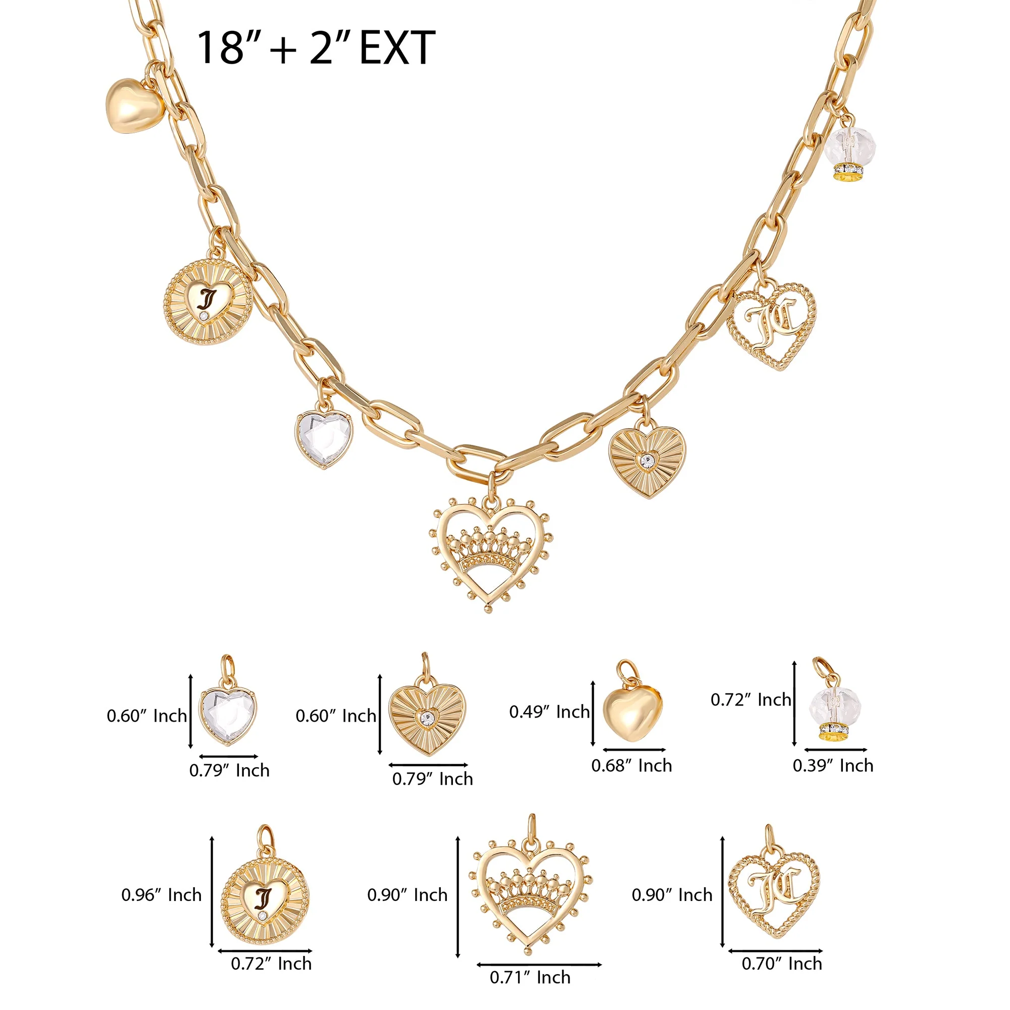 Heart Juicy Logo Charm Necklace - Image 4