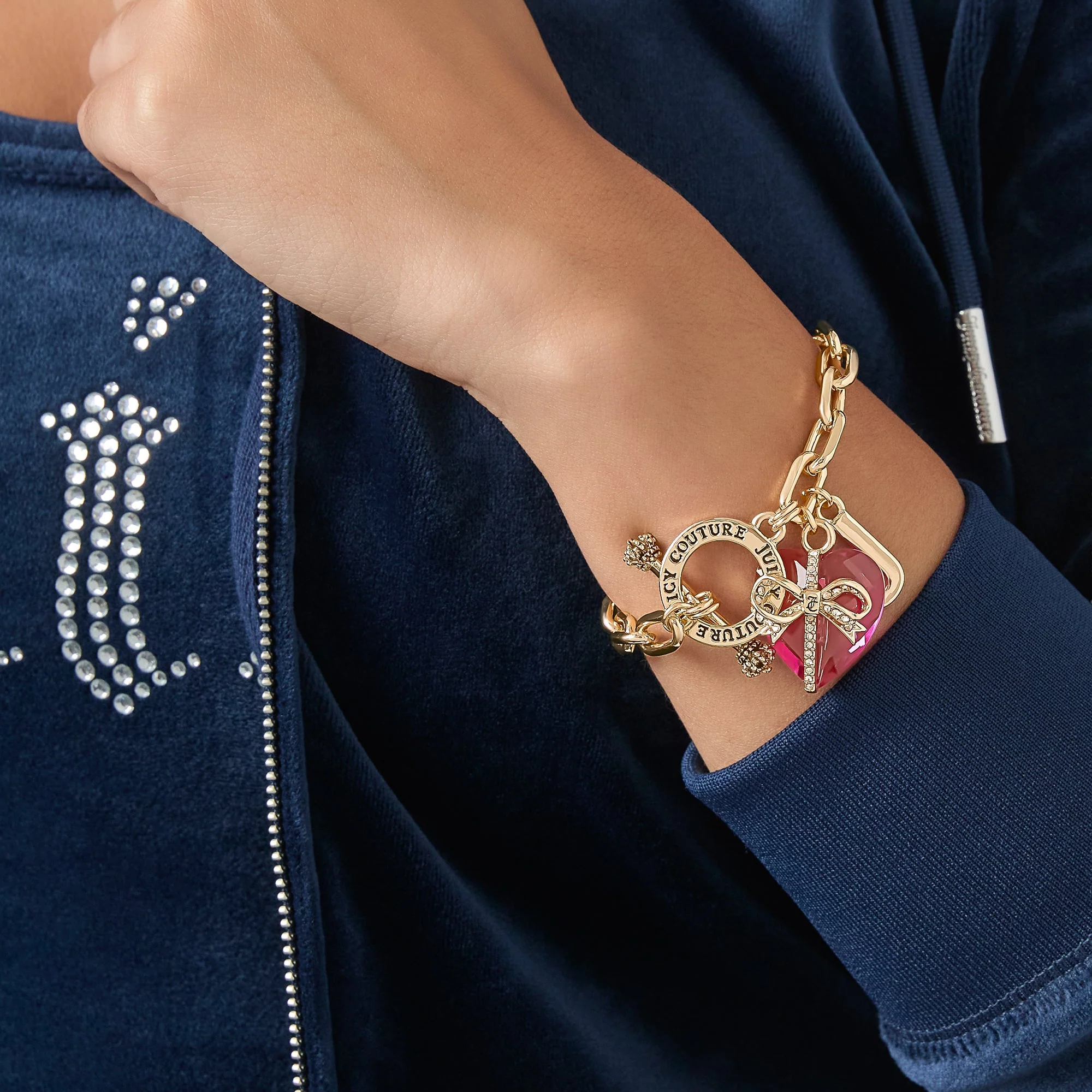 Heart Stone & J Charm Bracelet - Image 3