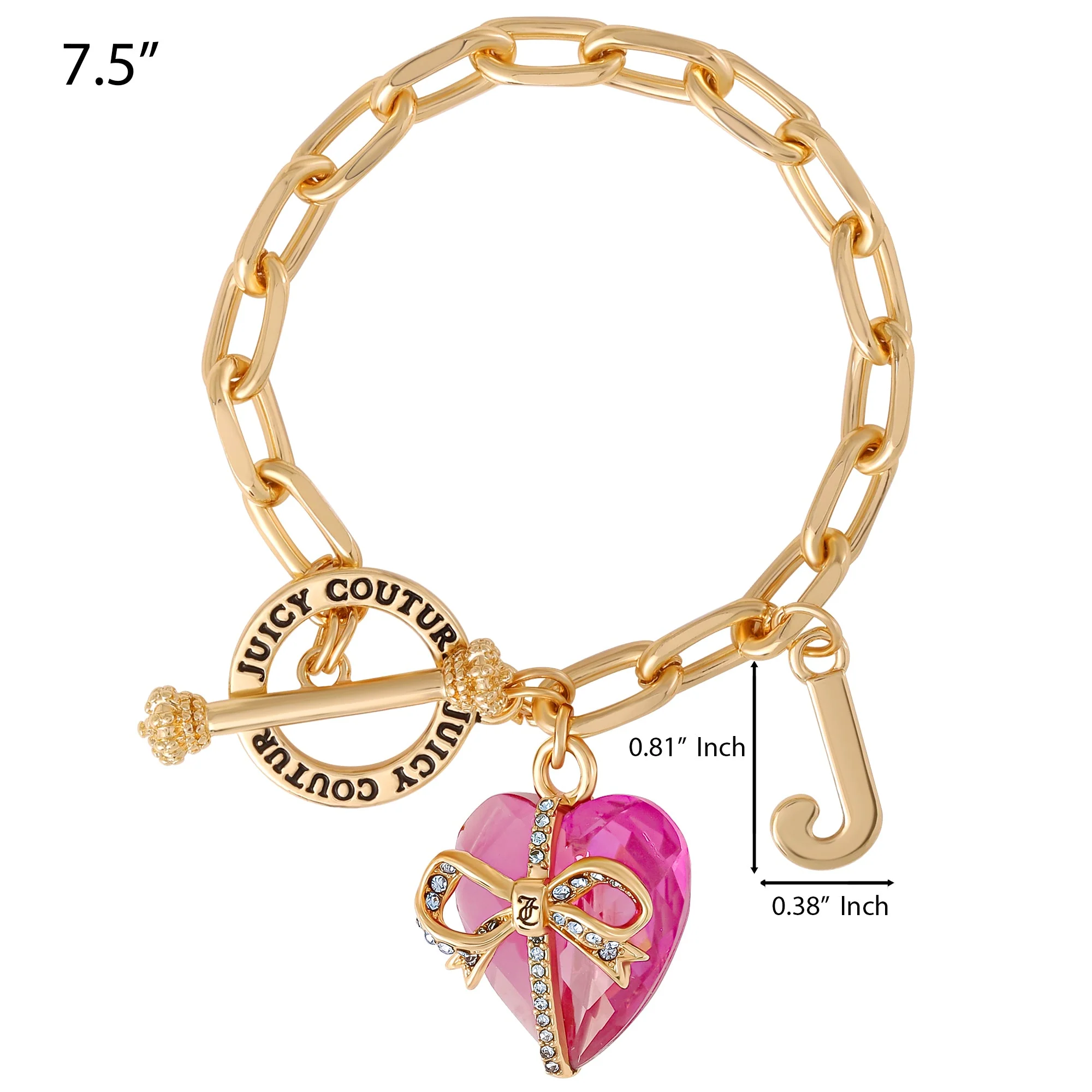 Heart Stone & J Charm Bracelet - Image 4