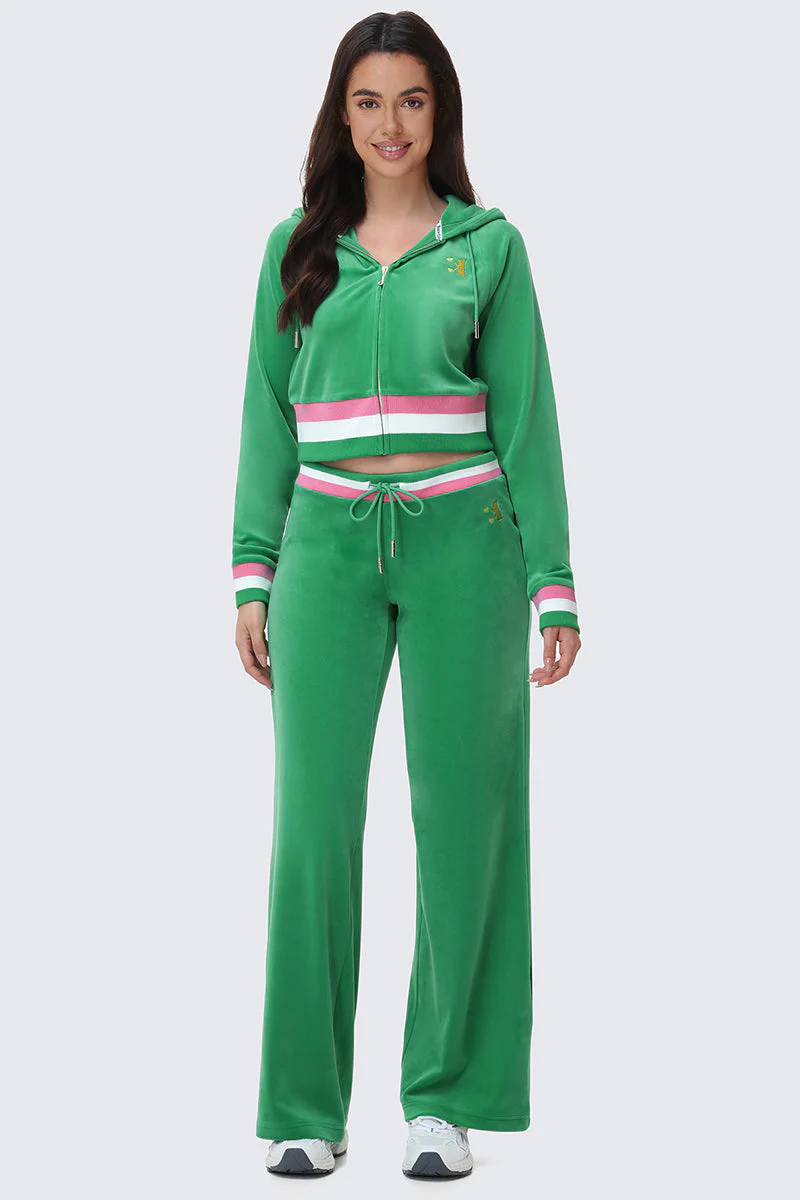 Heritage Stripe Bling Velour Zip Hoodie - Image 5