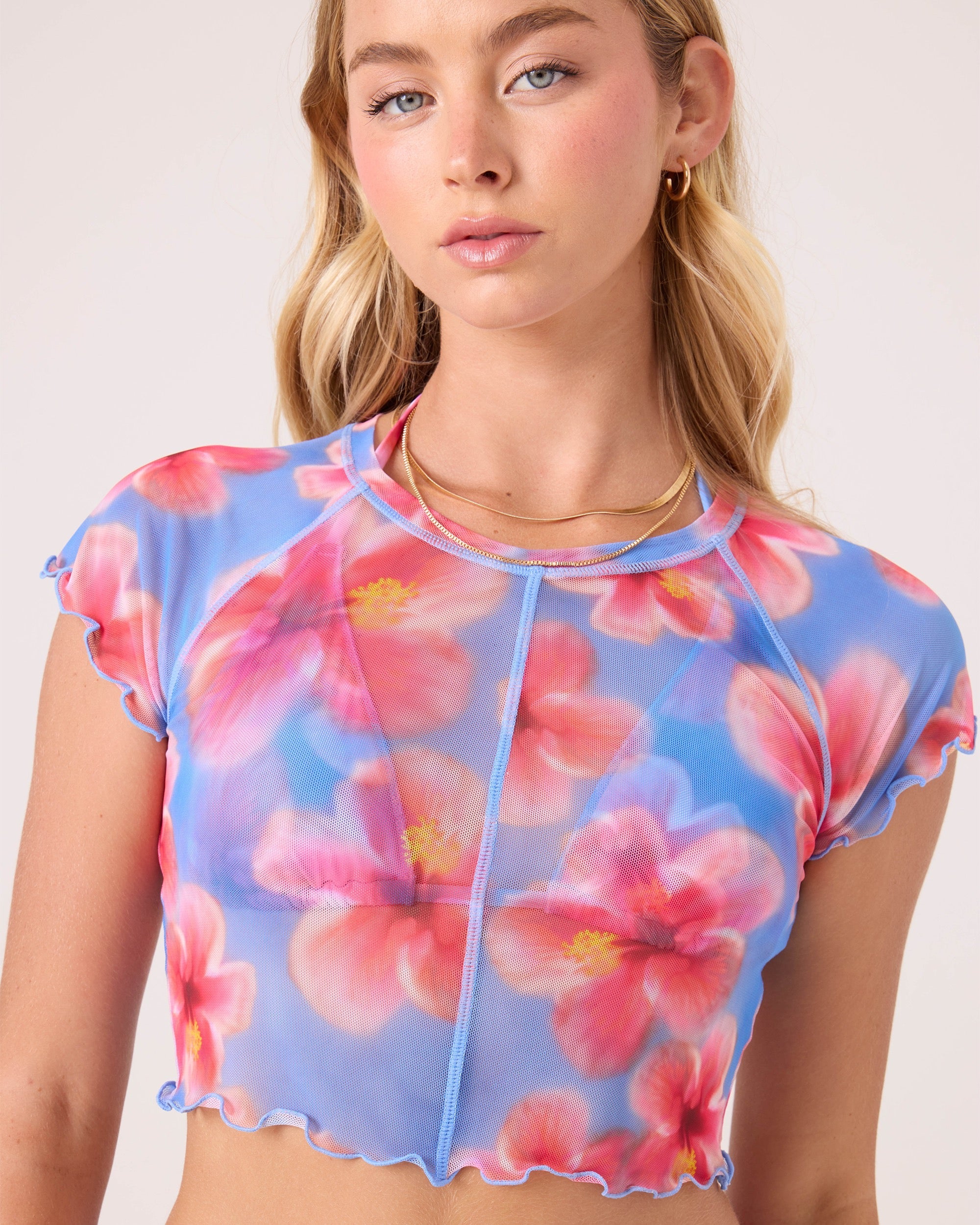 Hibiscus Daze Mesh Crop Top - Image 3