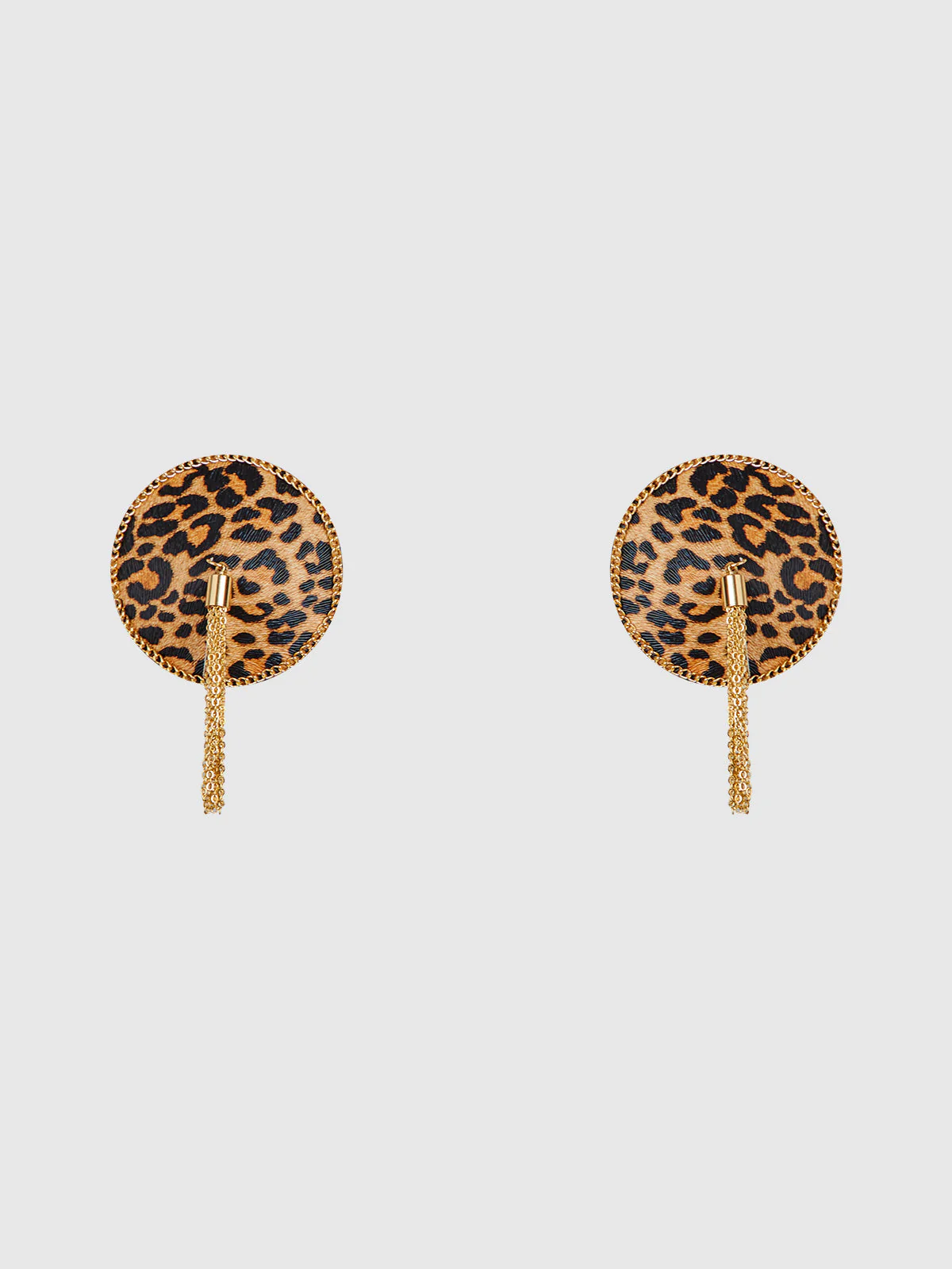 Leopard & Gold Chain Round Tassel Pasties - Image 4