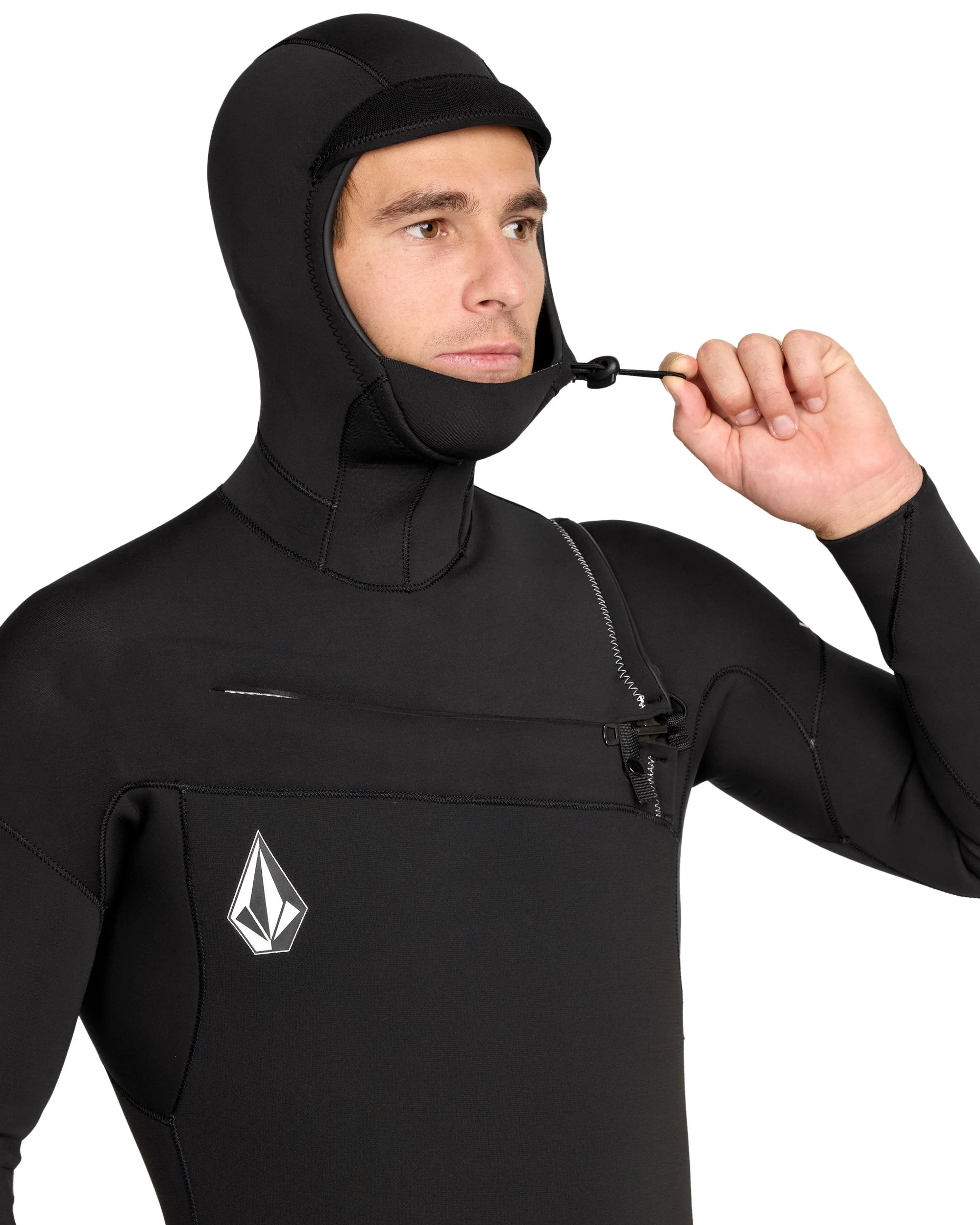 Men's 4/3MM Hooded Chest Zip Full Wetsuit - Image 4