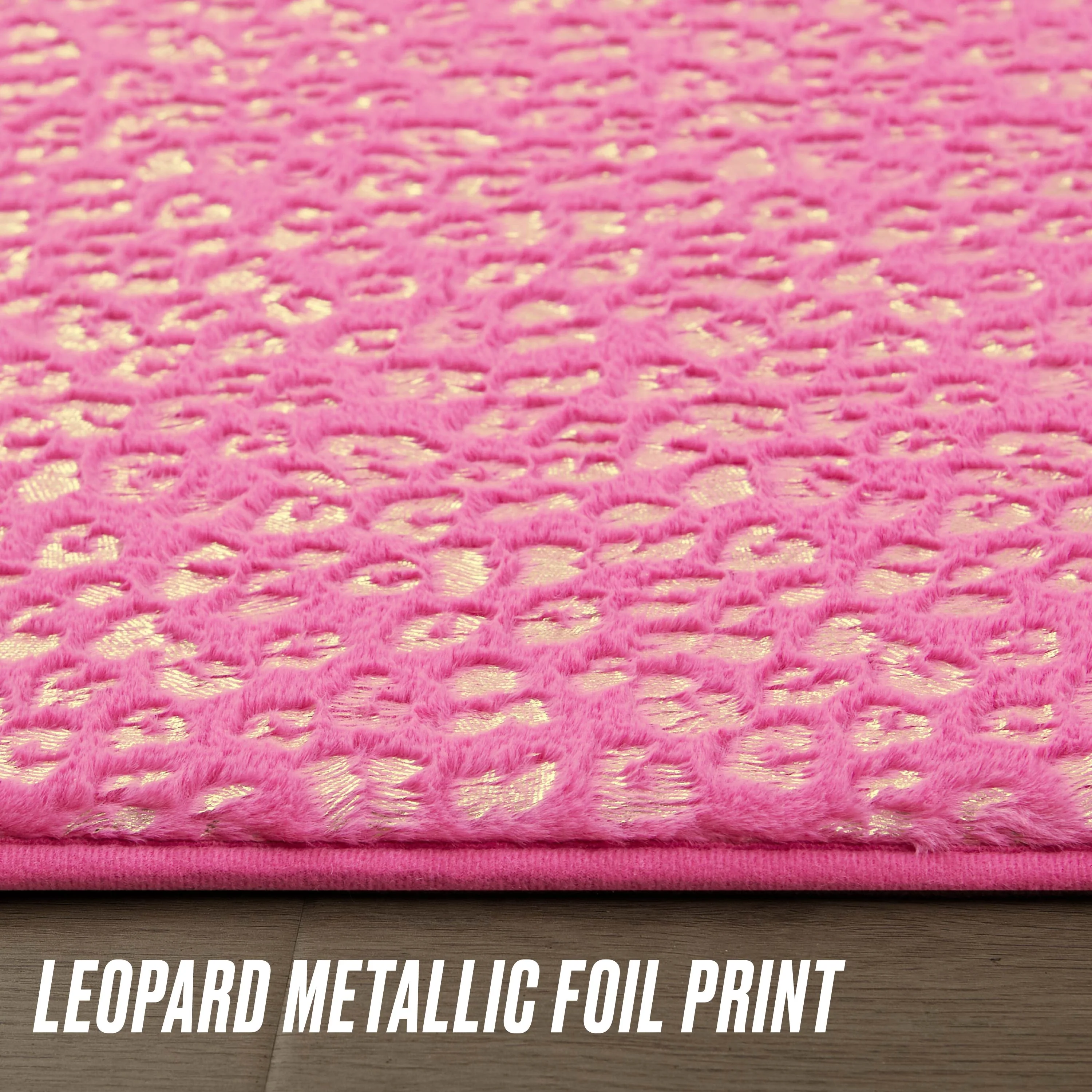 Metallic Leopard Plush Rug, 4' x 6' - Image 4