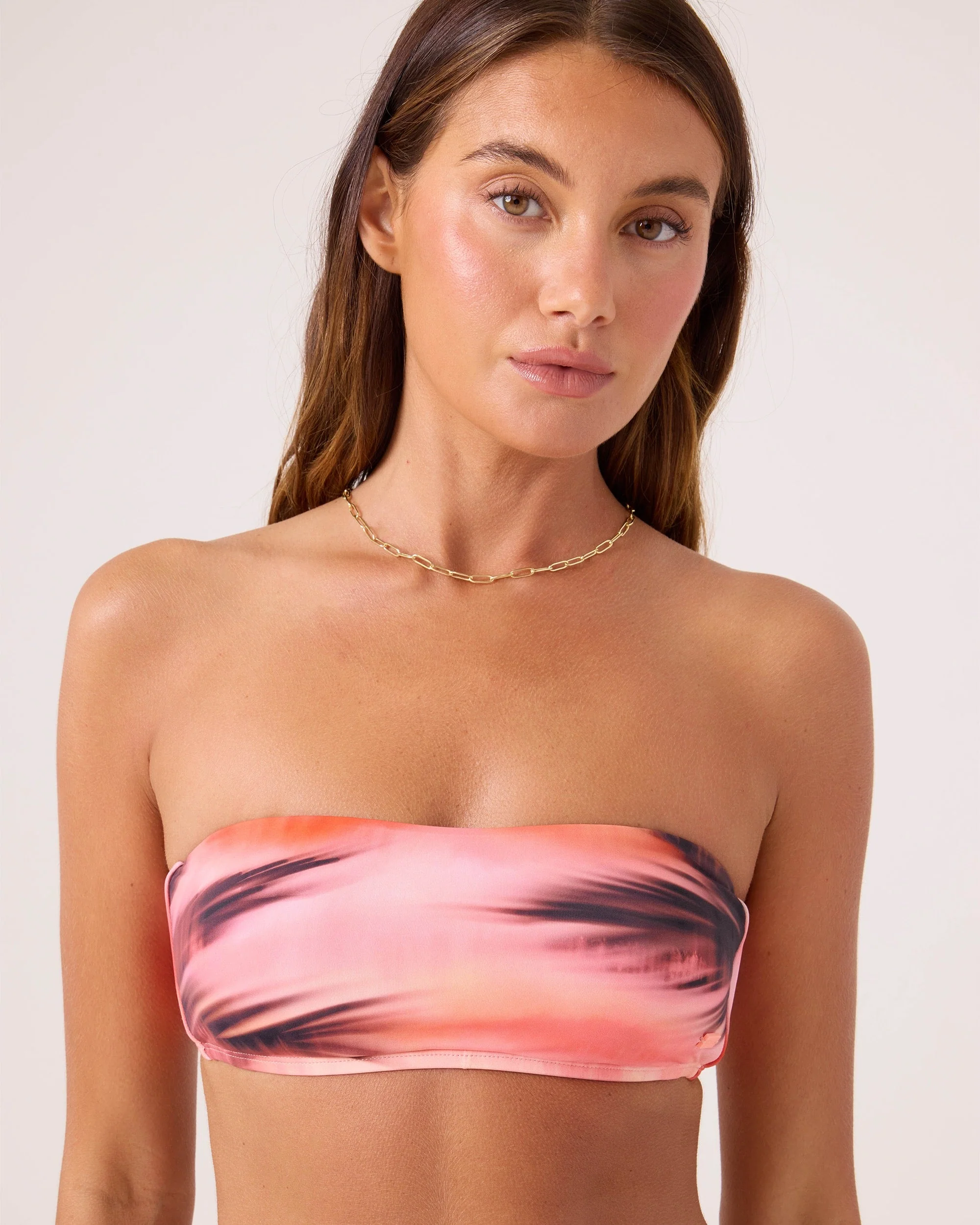 Palm Before The Storm Lace Up Bandeau Bikini Top - Image 2