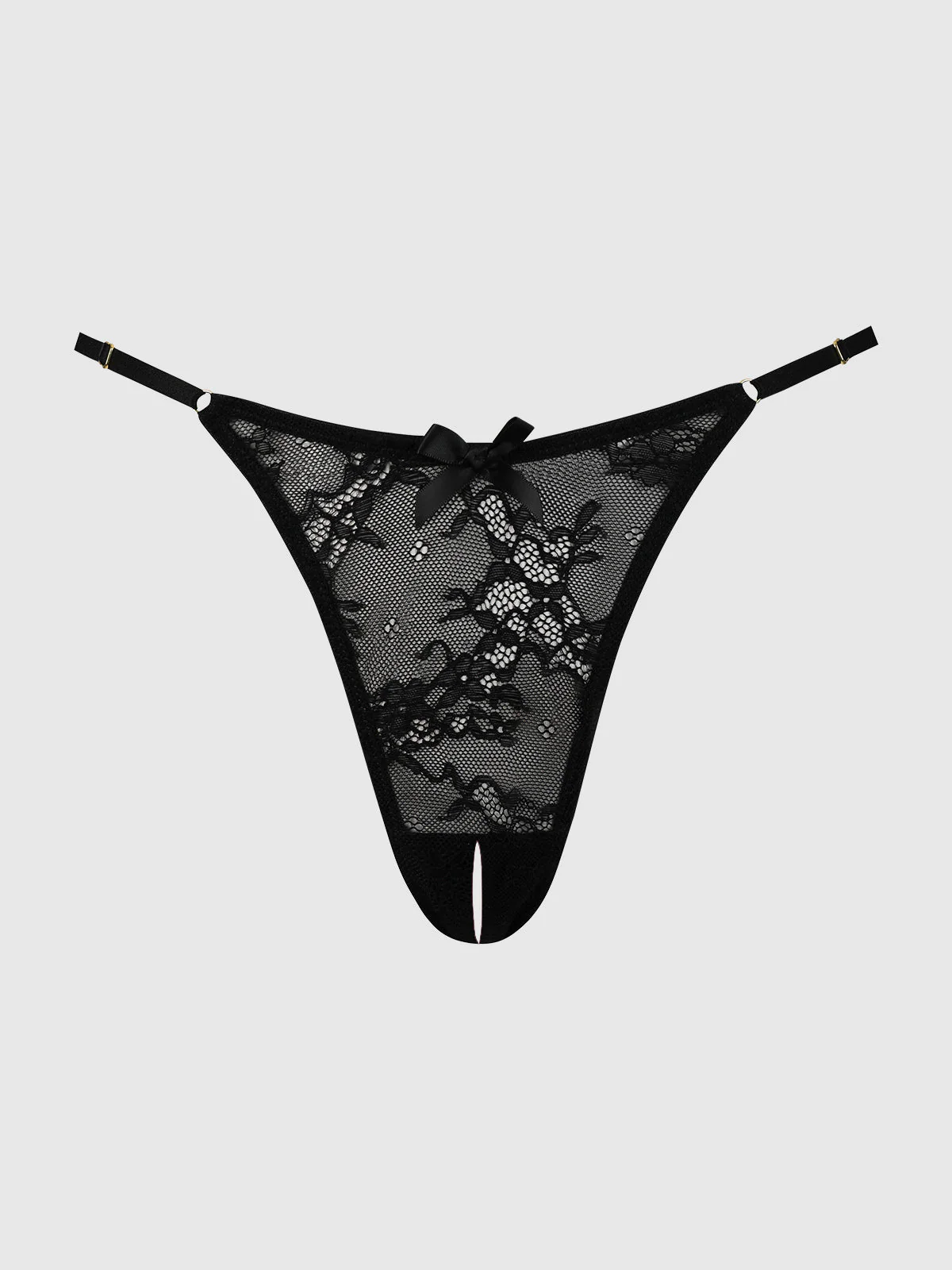 Pia Lace Crotchless Side Slider Thong