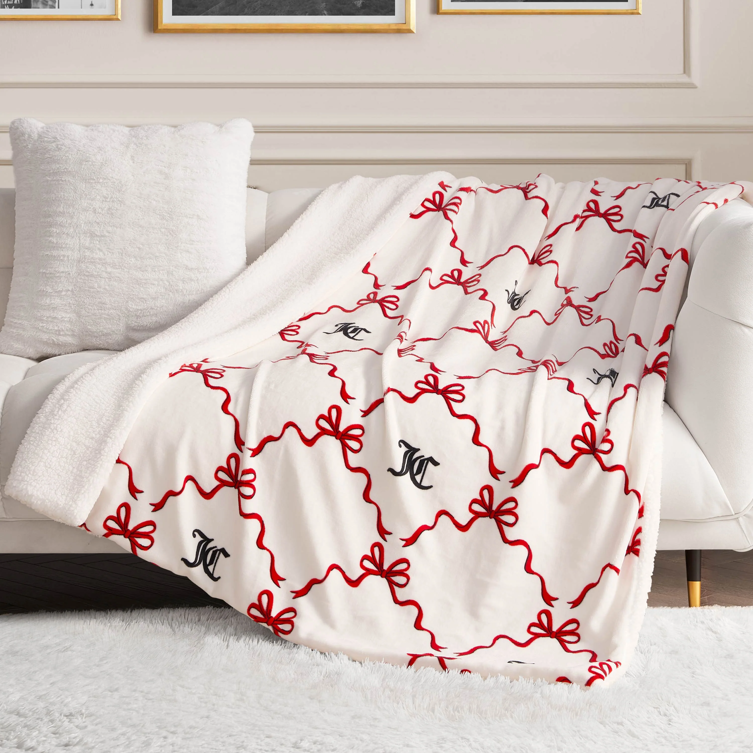 Plush Reversible Sherpa Throw Blanket