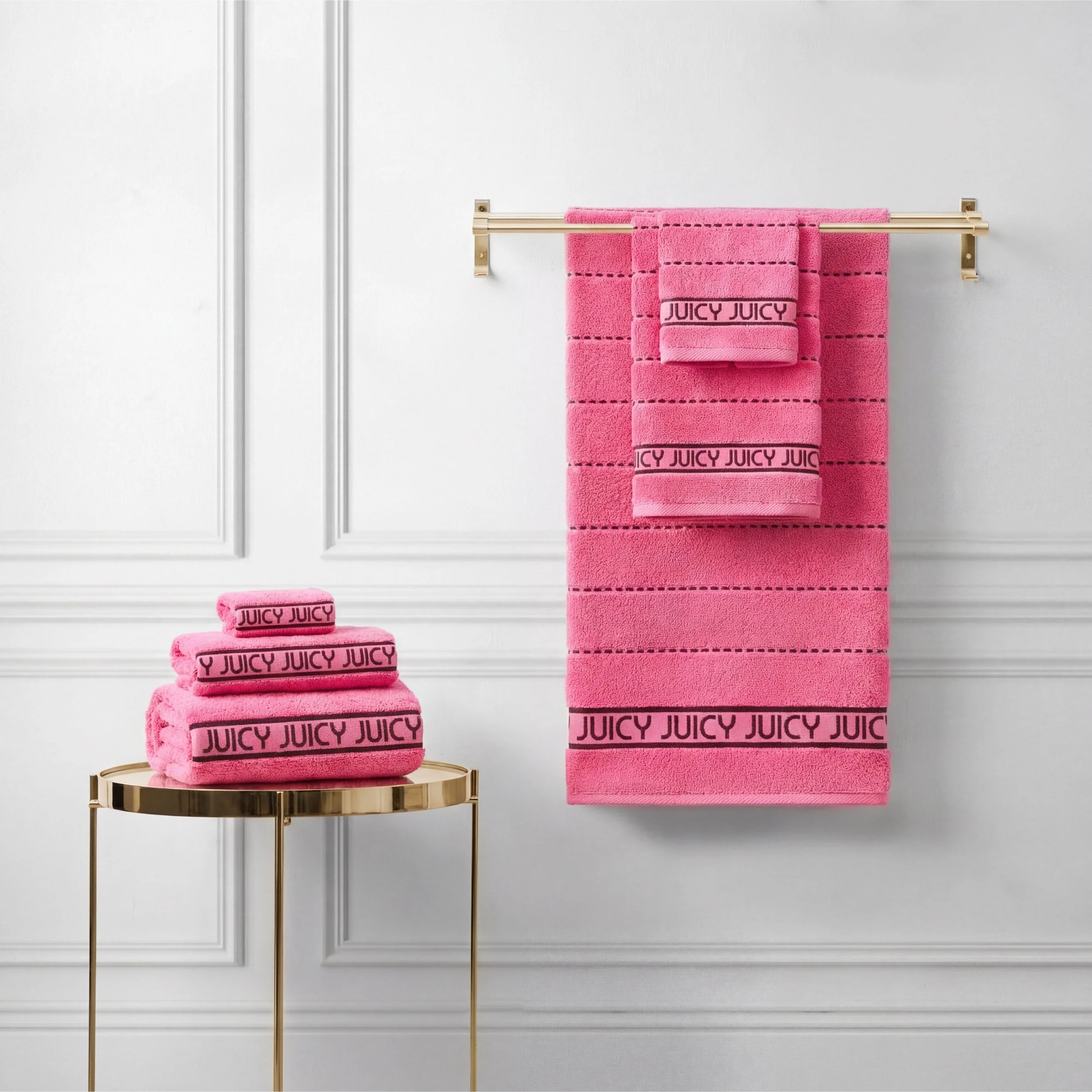 Plush Stripe Bath Towel Set - Image 3