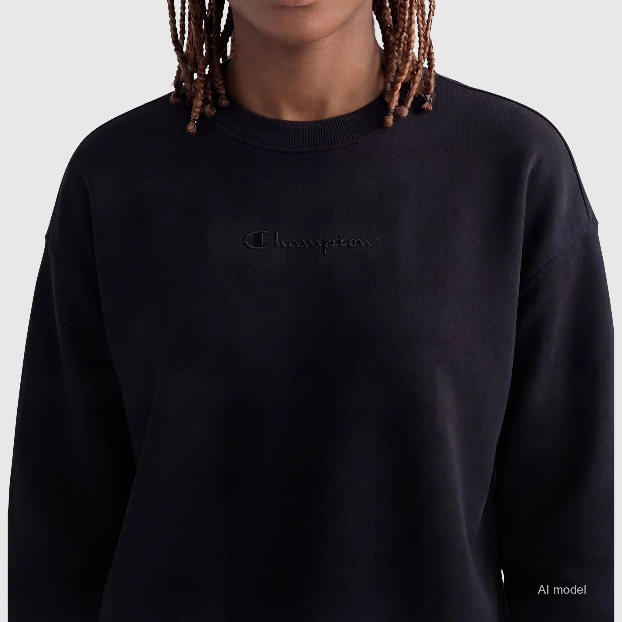 Powerblend Crewneck Sweatshirt, Embroidered Script Logo - Image 3