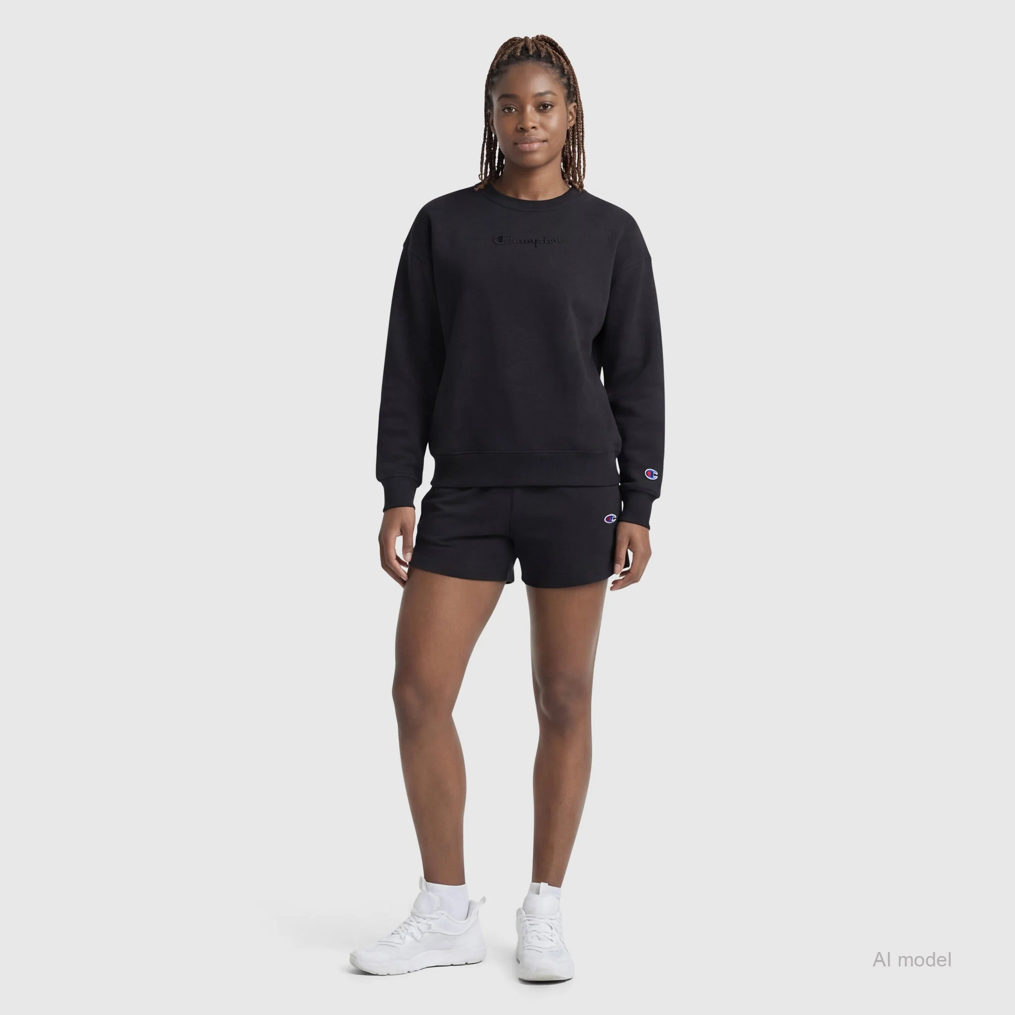 Powerblend Crewneck Sweatshirt, Embroidered Script Logo - Image 5