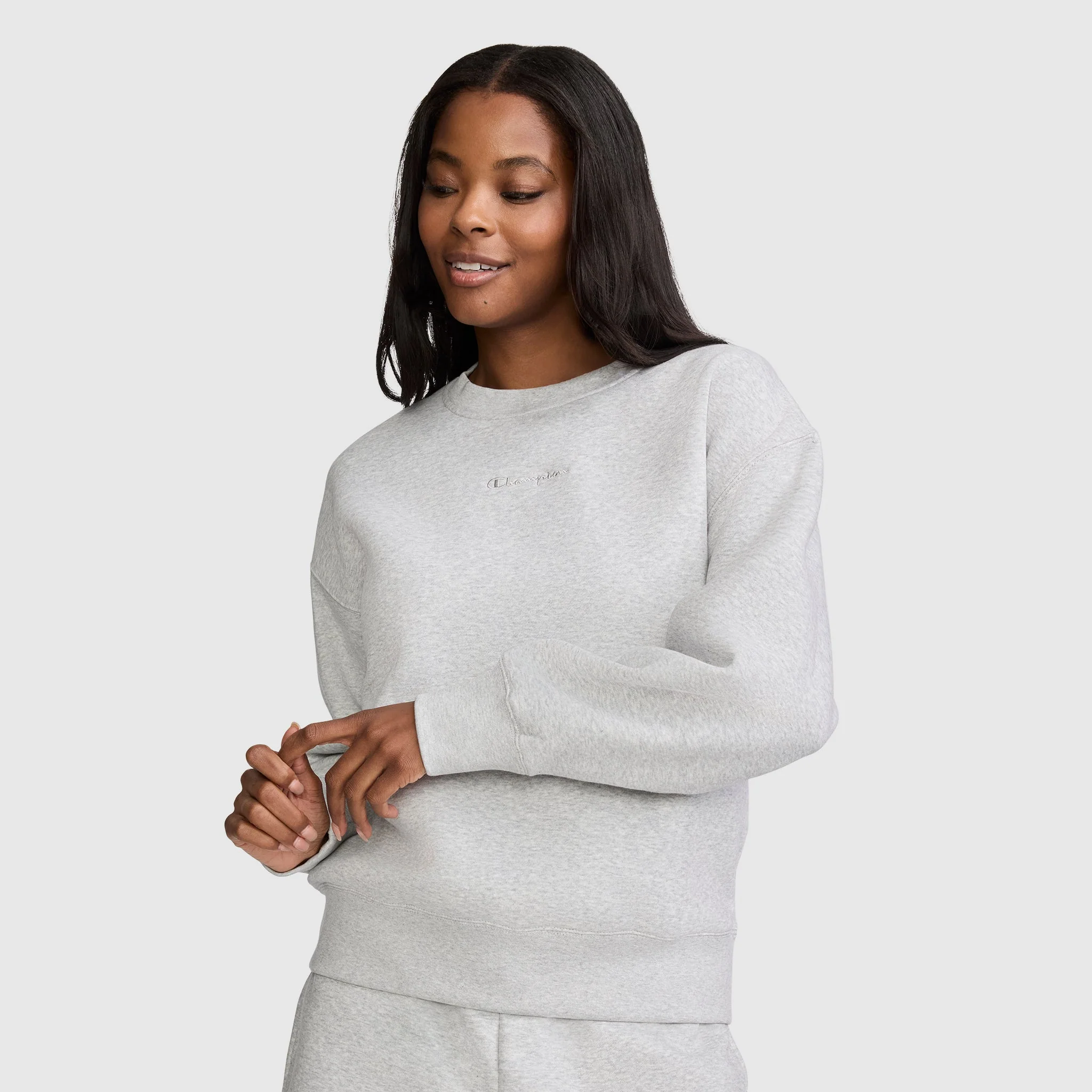 Powerblend Crewneck Sweatshirt, Embroidered Script Logo - Image 2
