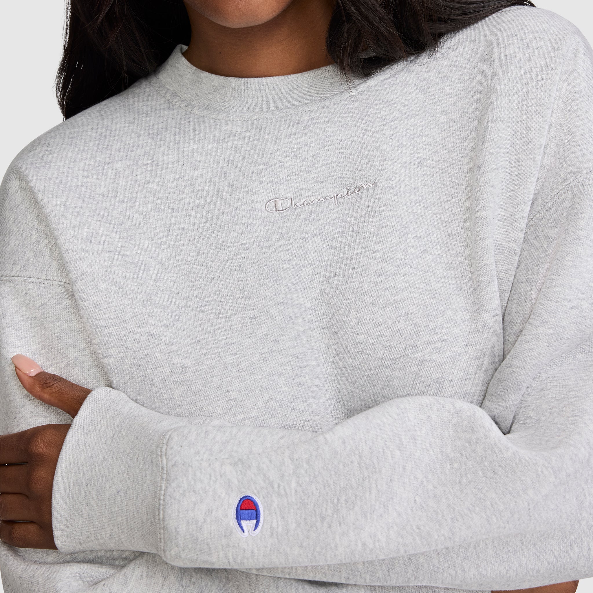 Powerblend Crewneck Sweatshirt, Embroidered Script Logo - Image 4