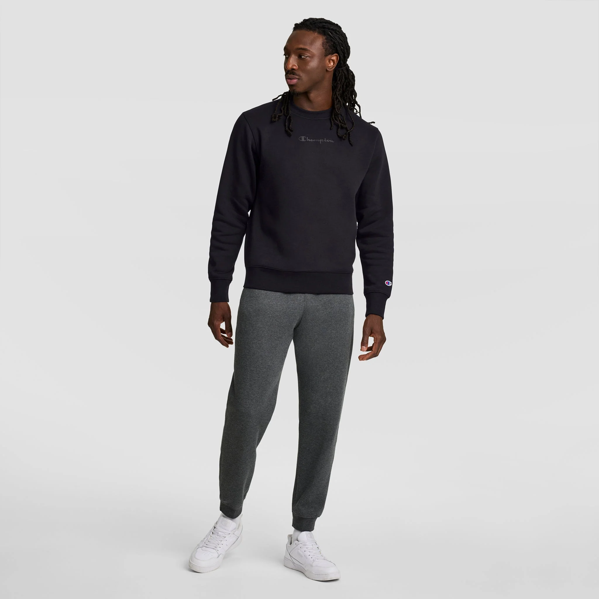 Powerblend Crewneck Sweatshirt, Tonal Script Logo - Image 6