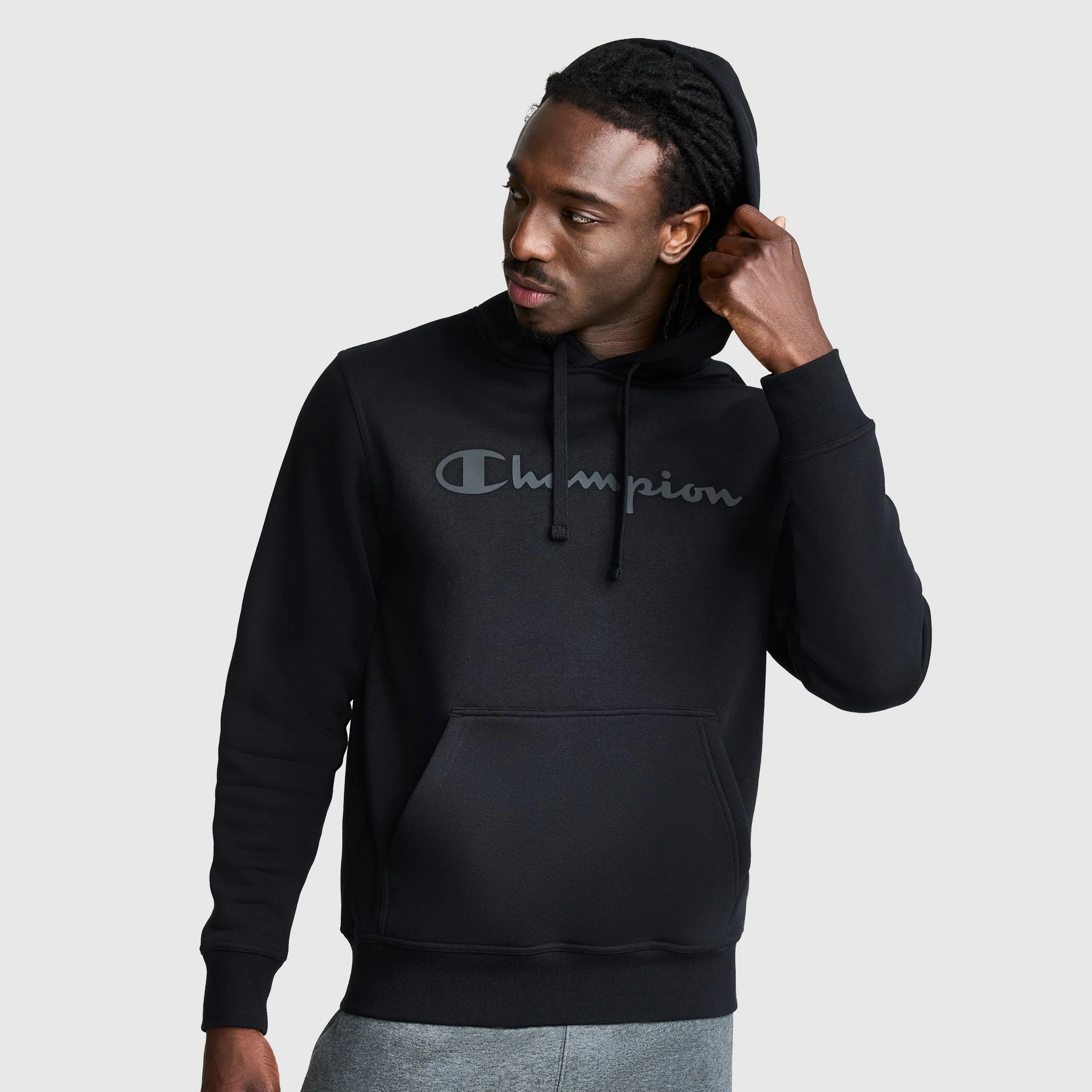 Powerblend Hoodie, Tonal Script Logo - Image 2