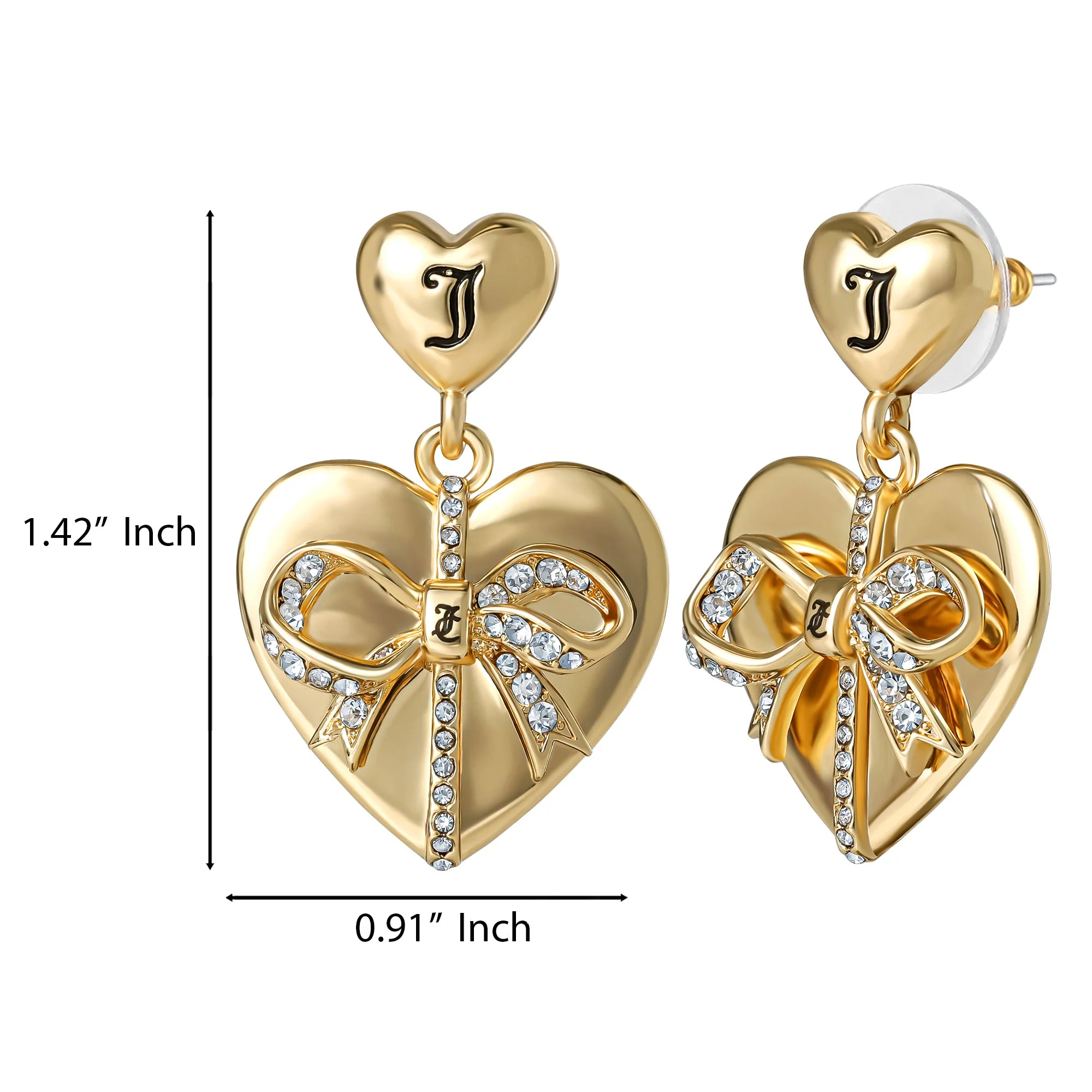 Quilted Double‑Heart Drop Earrings - Image 4