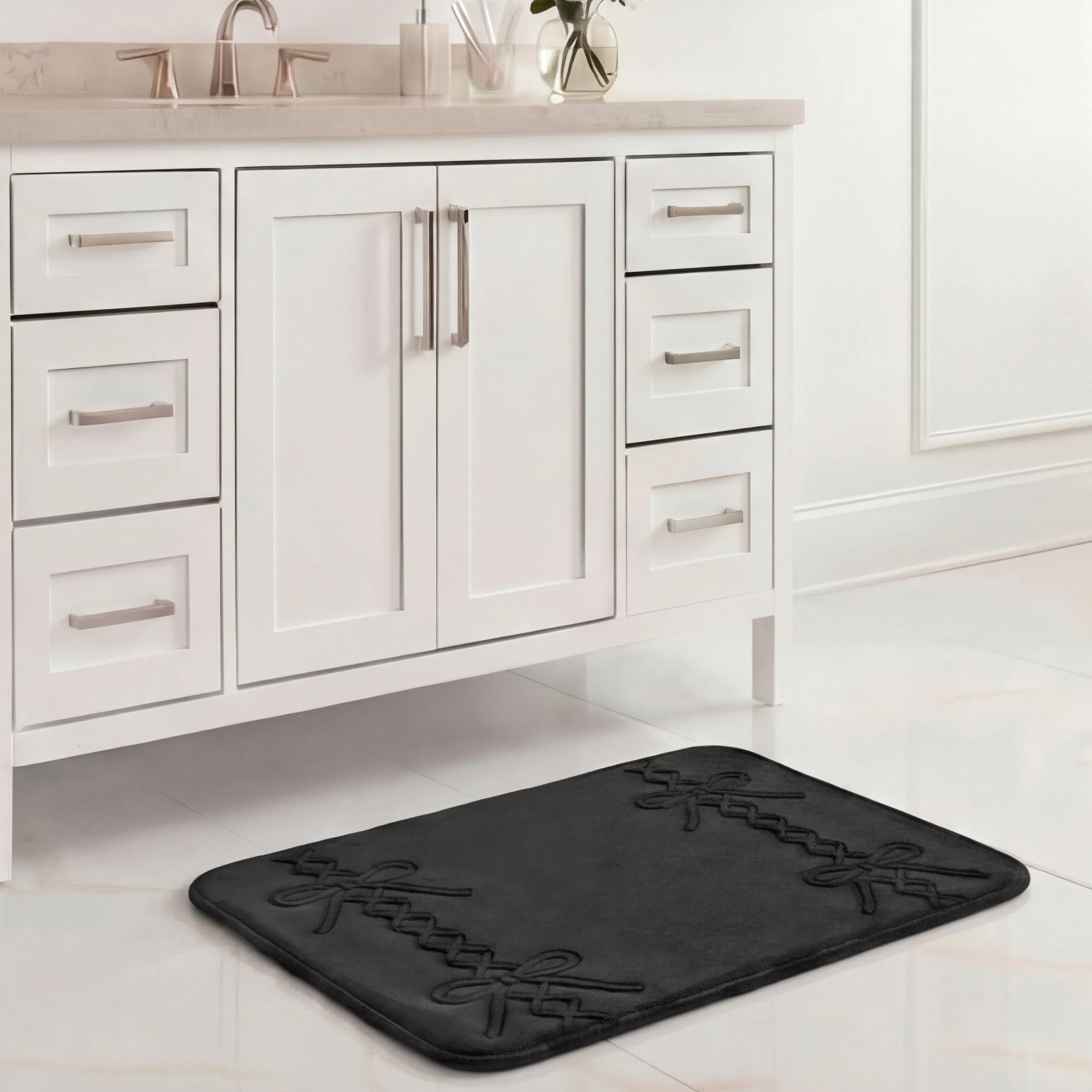 Quilted Memory Foam Bath Mat, 17" x 24" - Image 2