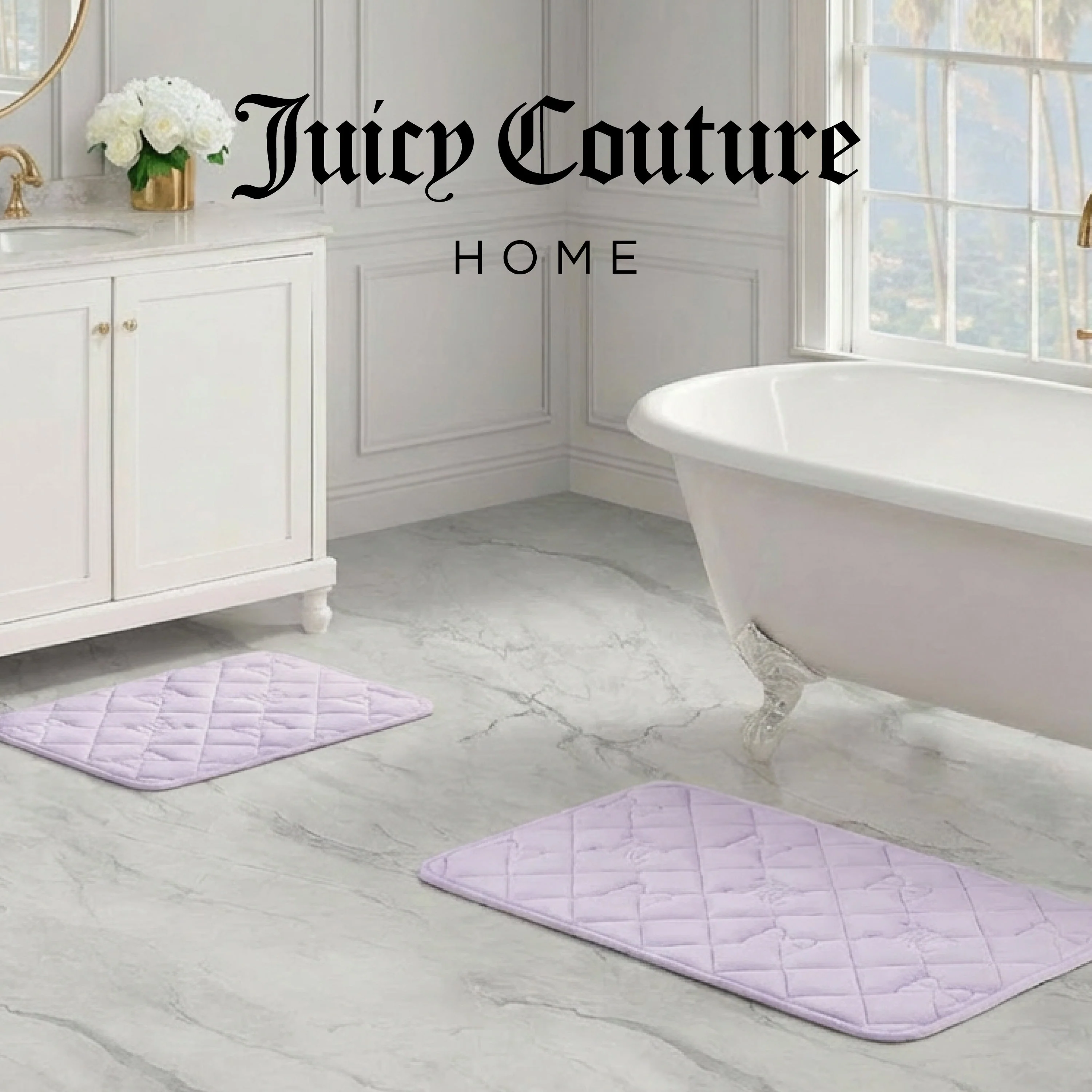 Quilted Memory Foam Bath Mat 2-Piece Set - Image 3