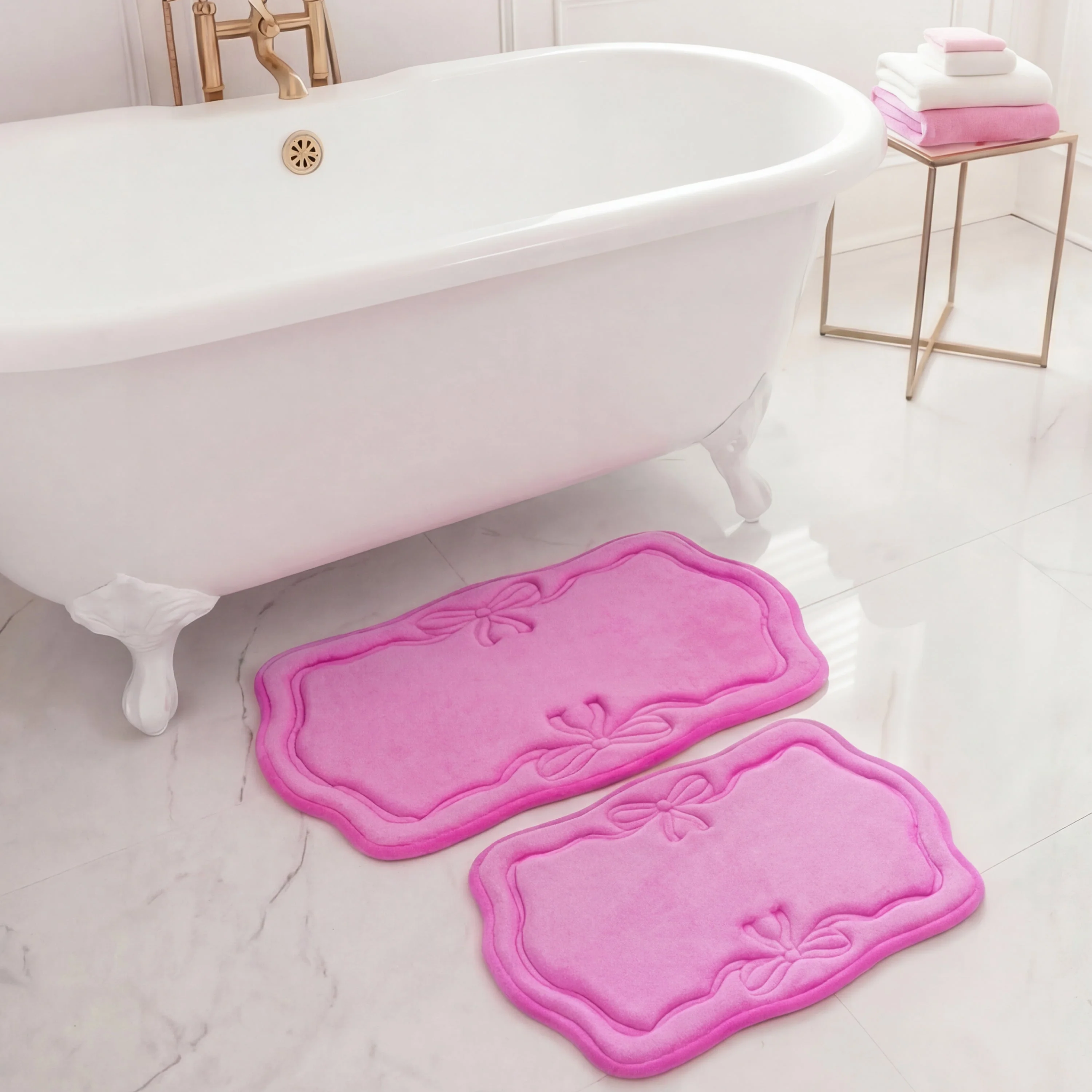 Quilted Memory Foam Bath Mat 2-Piece Set