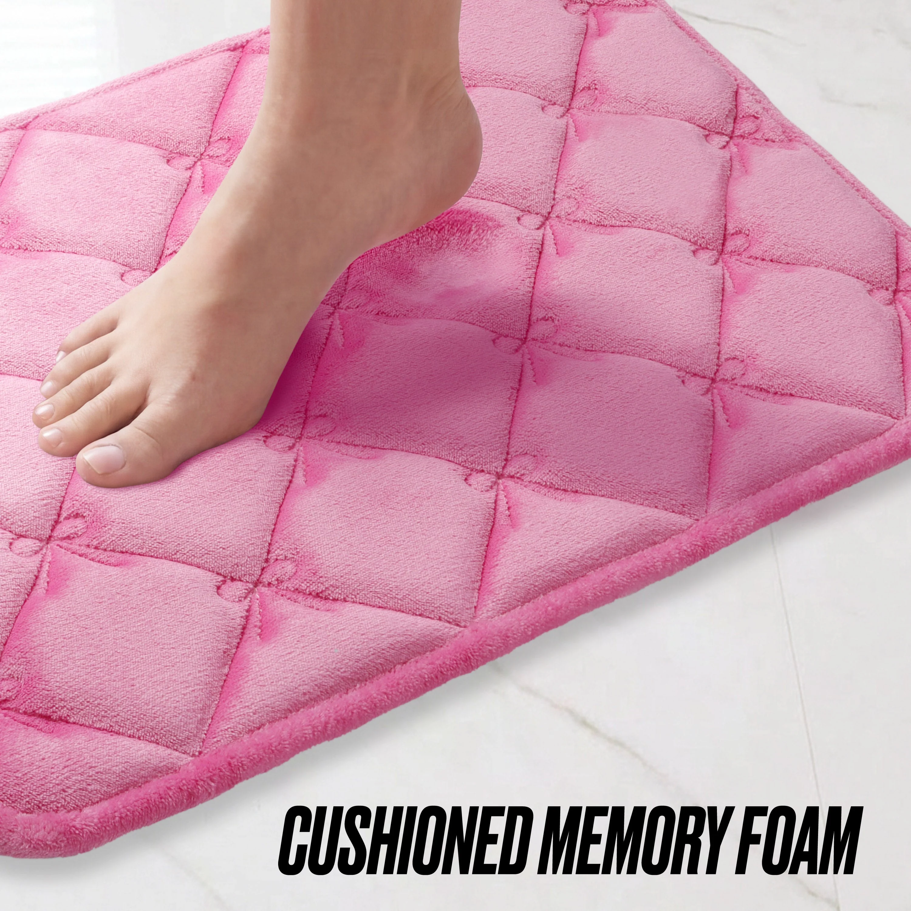 Quilted Memory Foam Bath Mat 2-Piece Set - Image 7