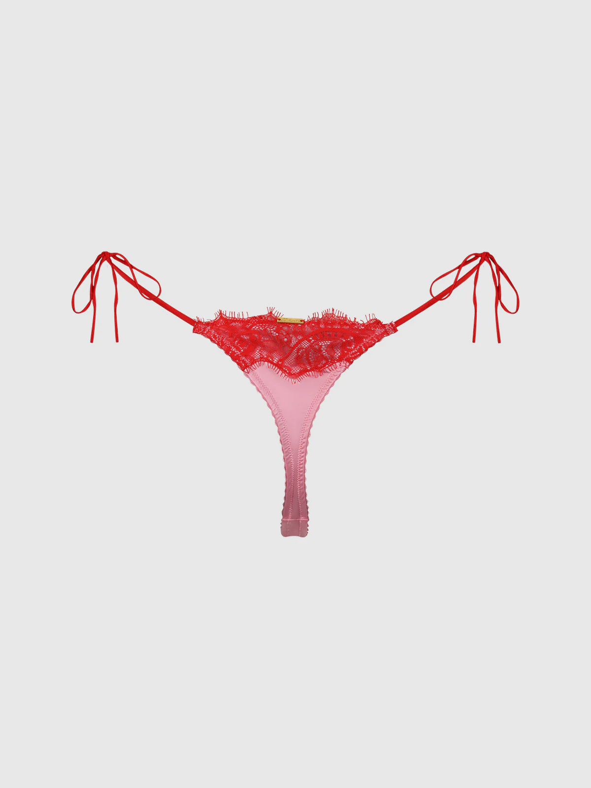 Rising Star Liquid Satin & Lace Tie Side Thong - Image 7
