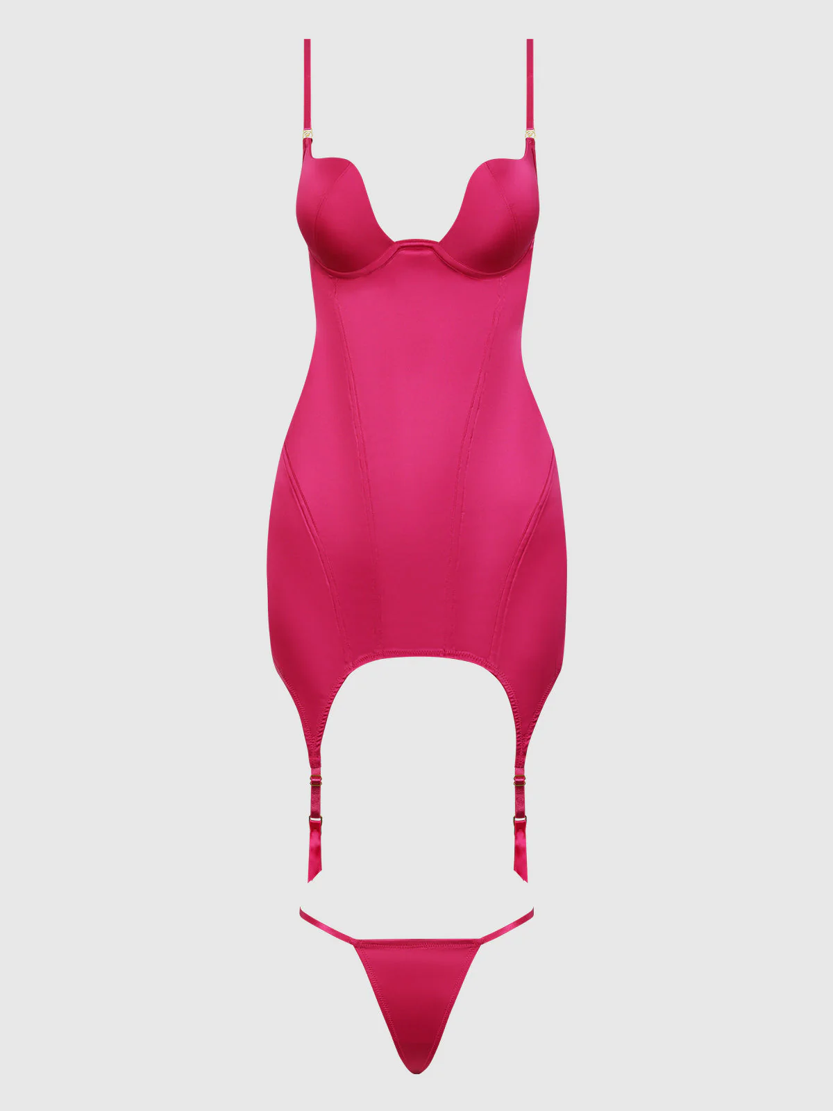 Rising Star Plunge Open Back Chemise Set In Petra Satin - Image 6