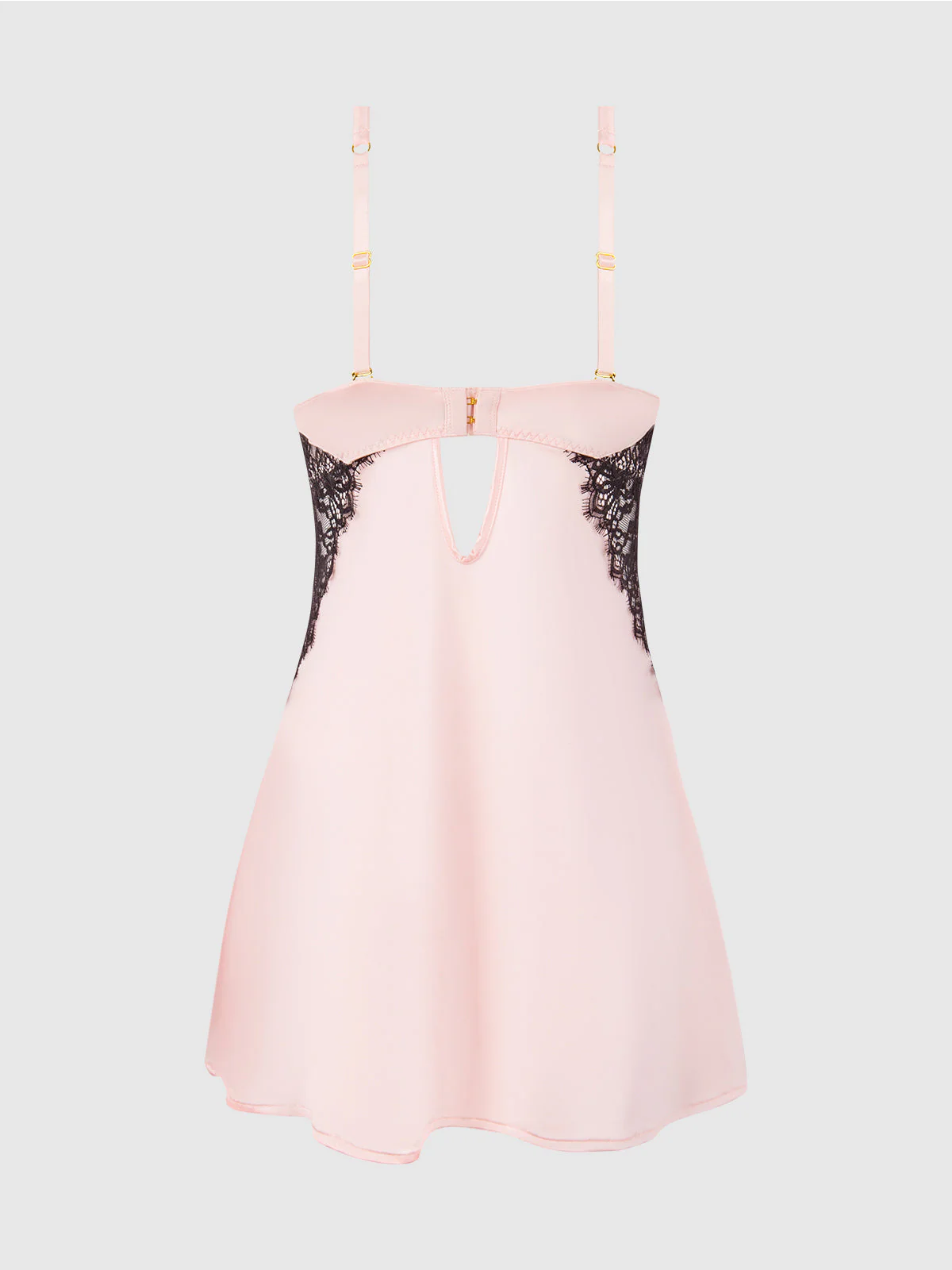 Rising Star Plunge Push Up Babydoll in Liquid Satin & Lace - Image 10
