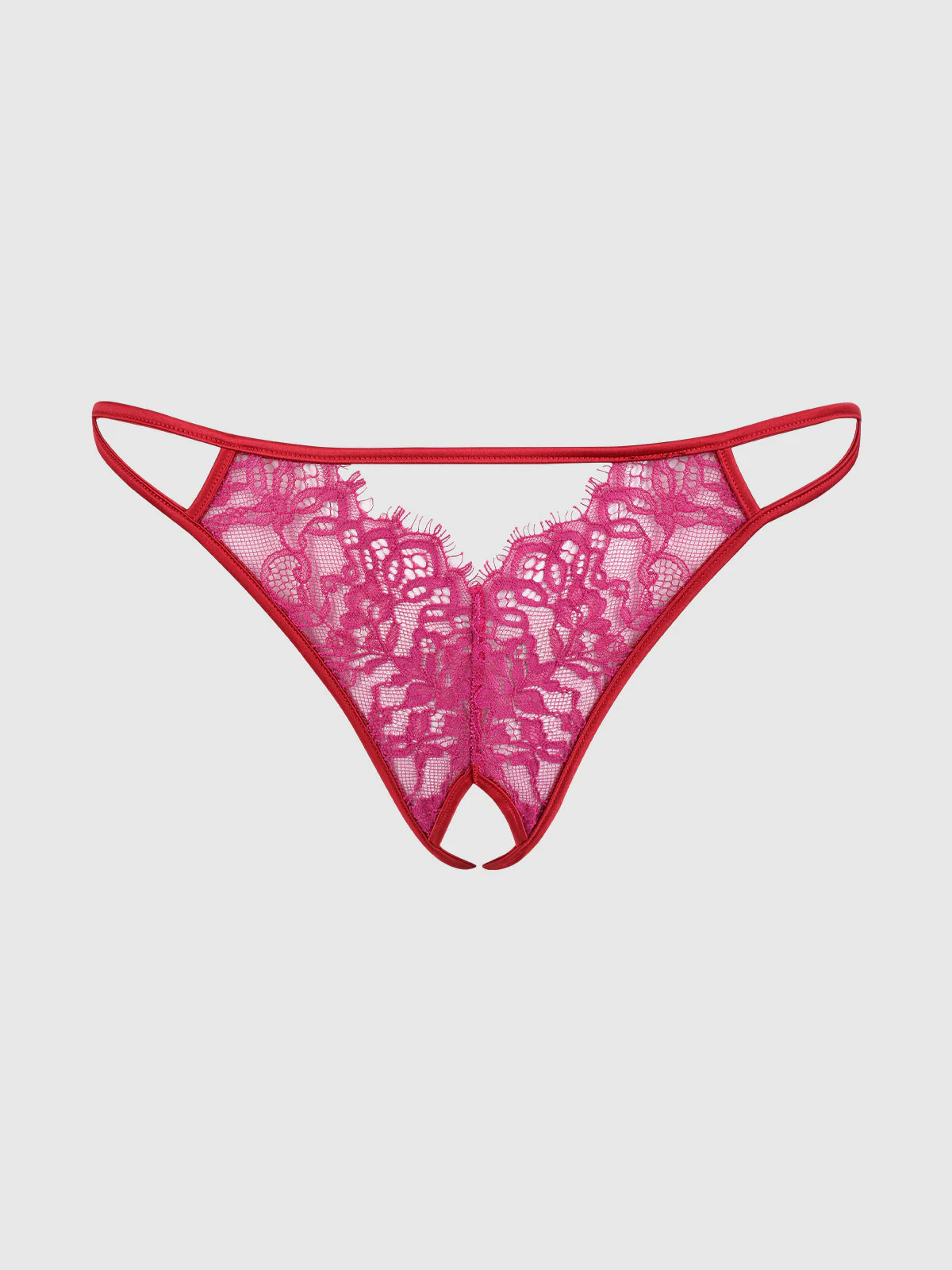 Rosalind Lace & Satin Crotchless G-String - Image 5