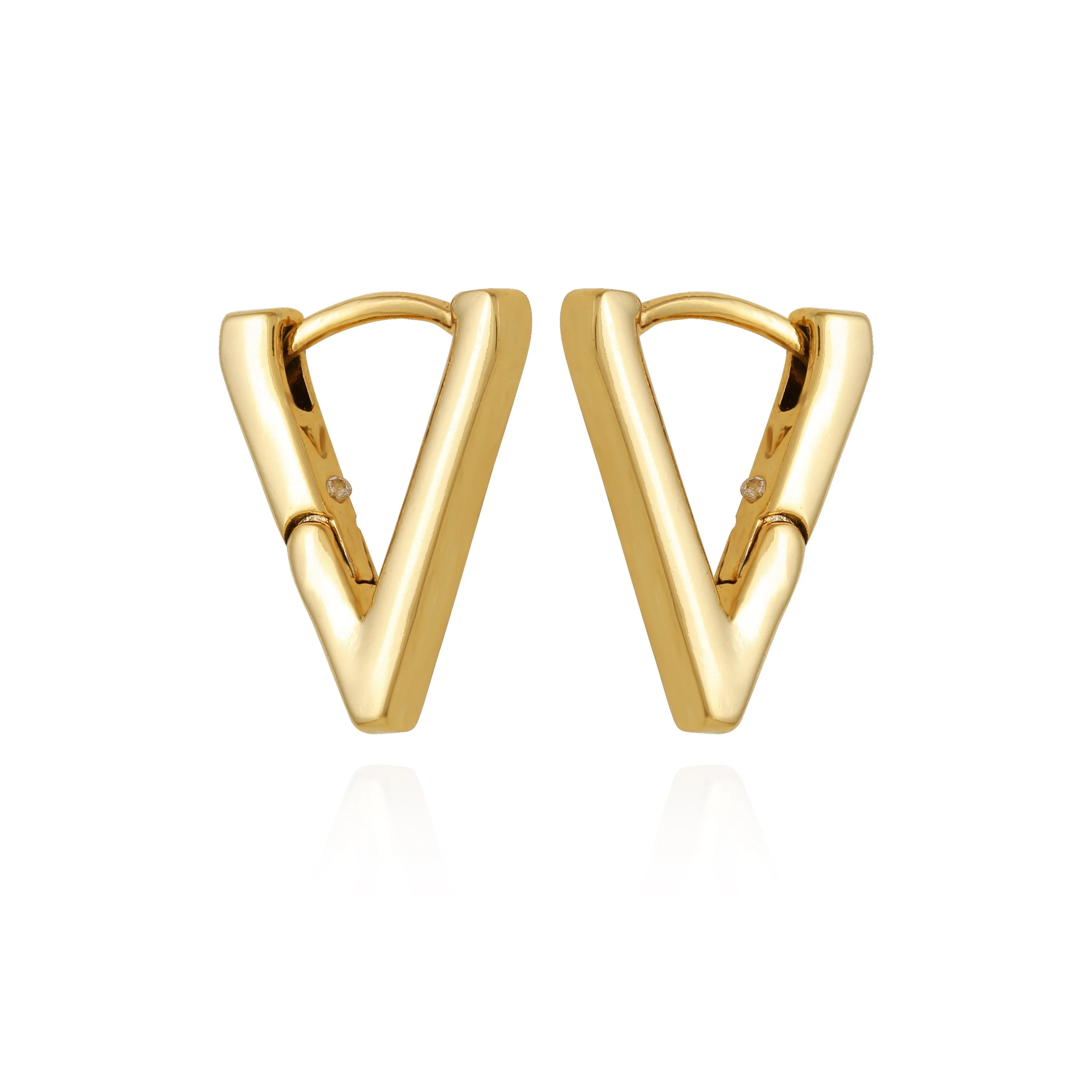 V-Hinge Huggie Earrings