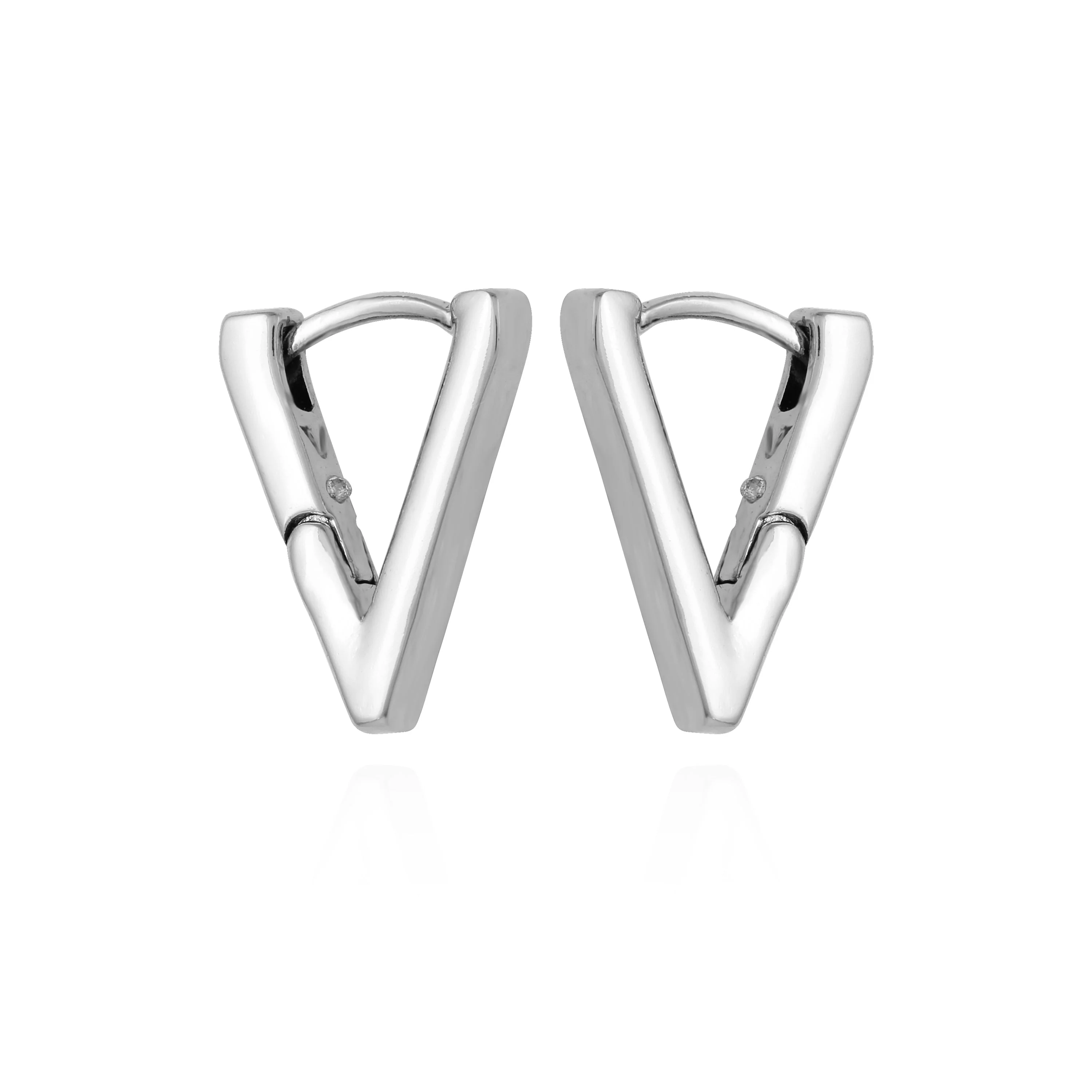V-Hinge Huggie Earrings