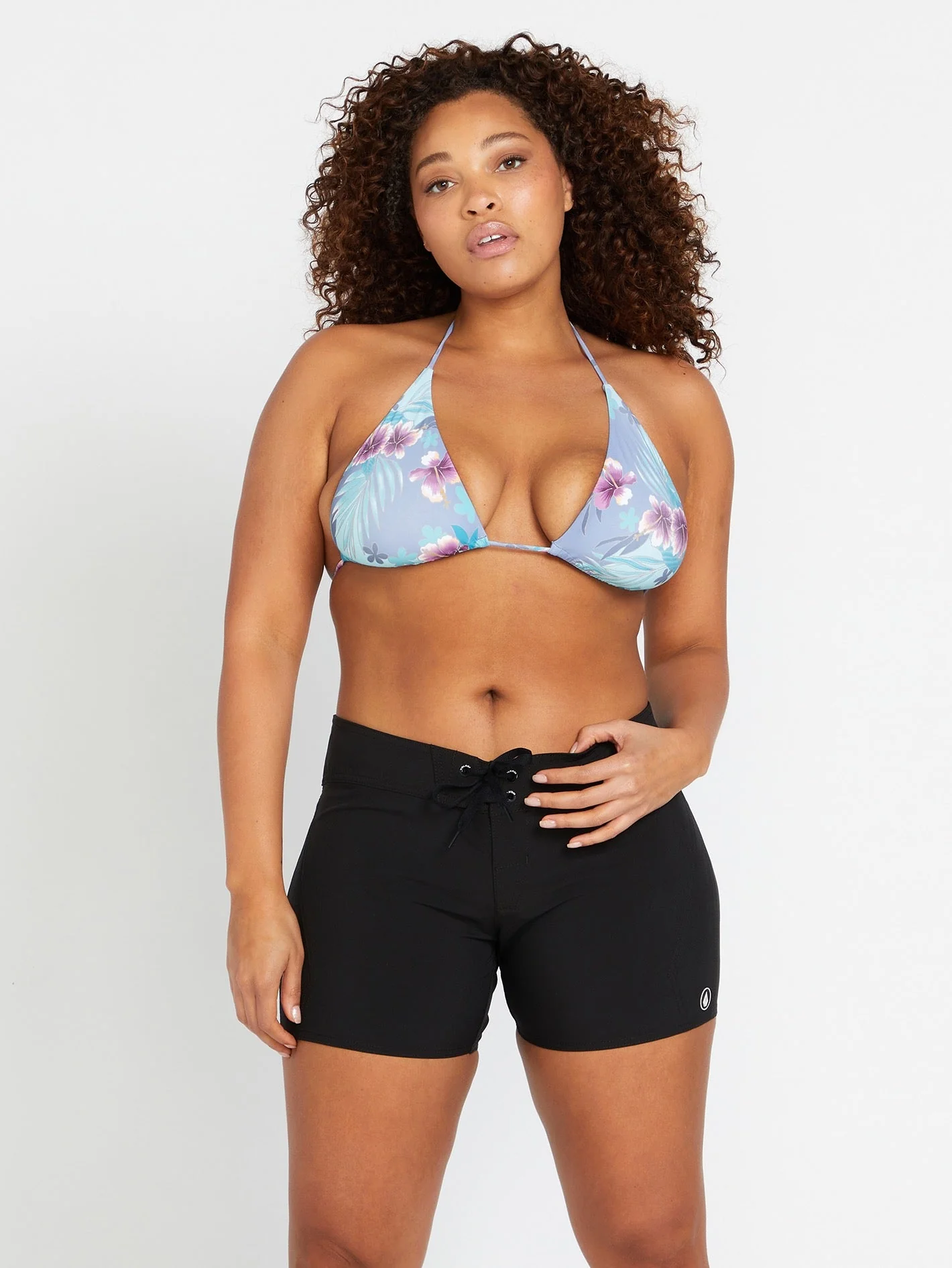 Women's Simply Solid Front-Tie Boardshorts - Image 9